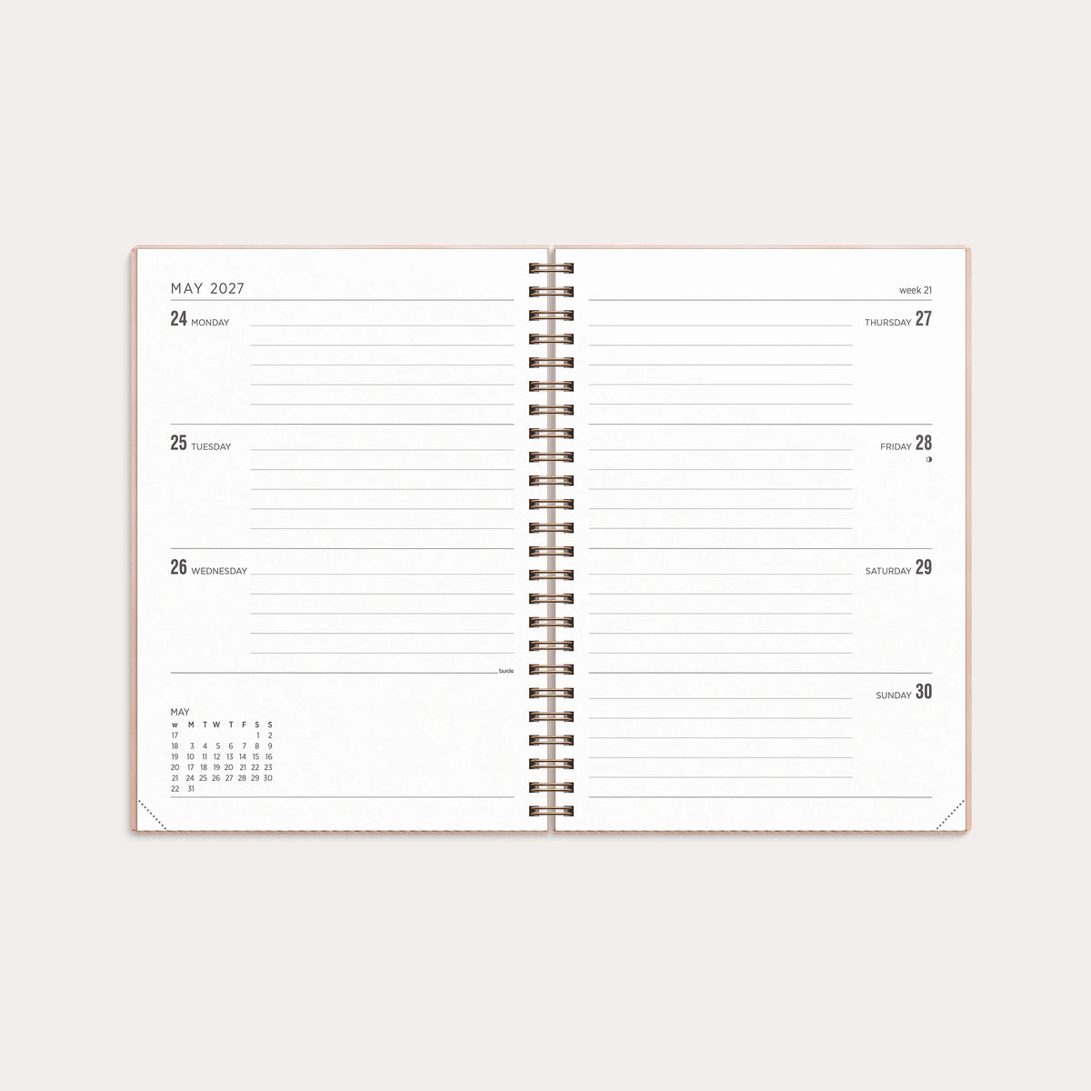 Calendar 2027 Senator A5 Twist Pink