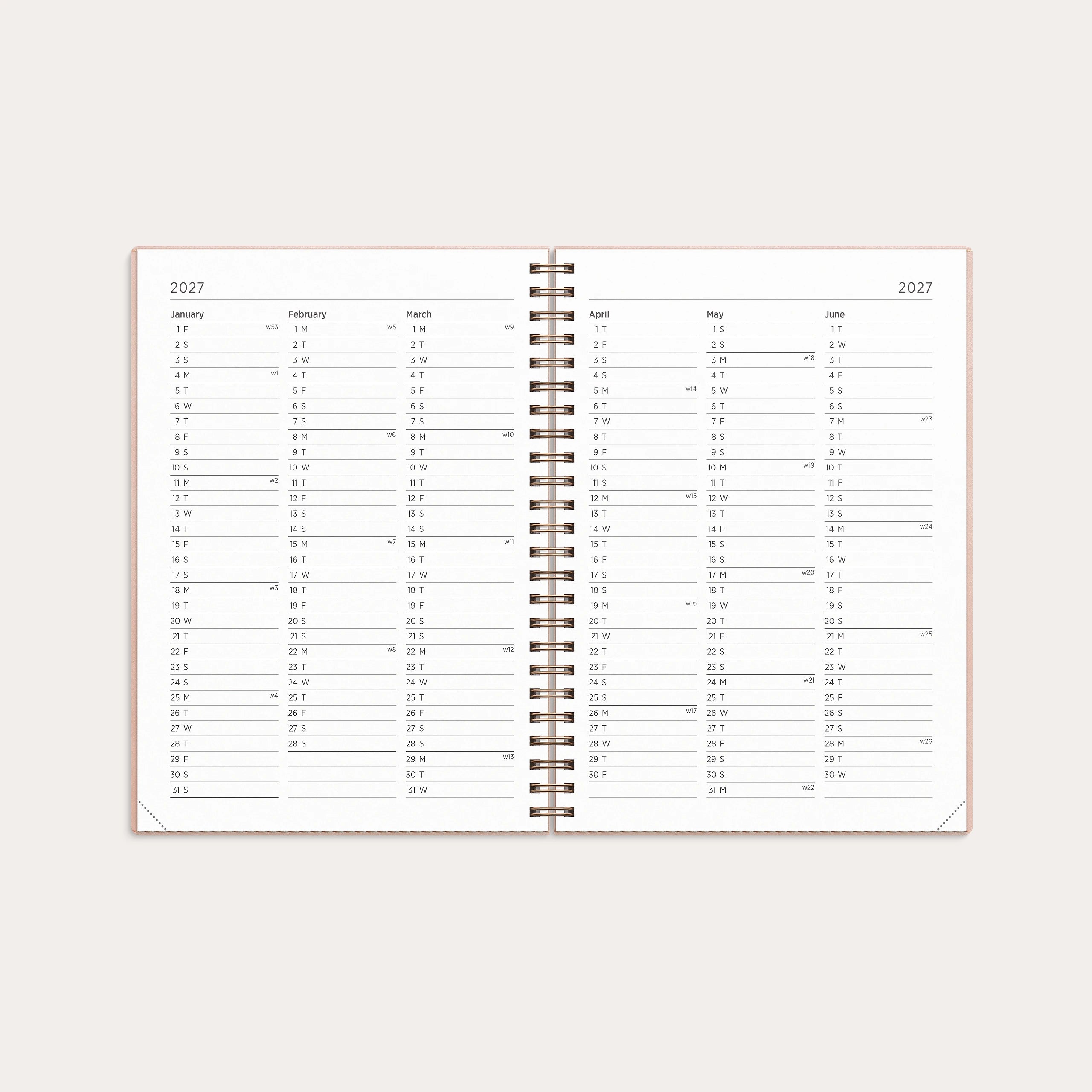 Calendar 2027 Senator A5 Twist pink