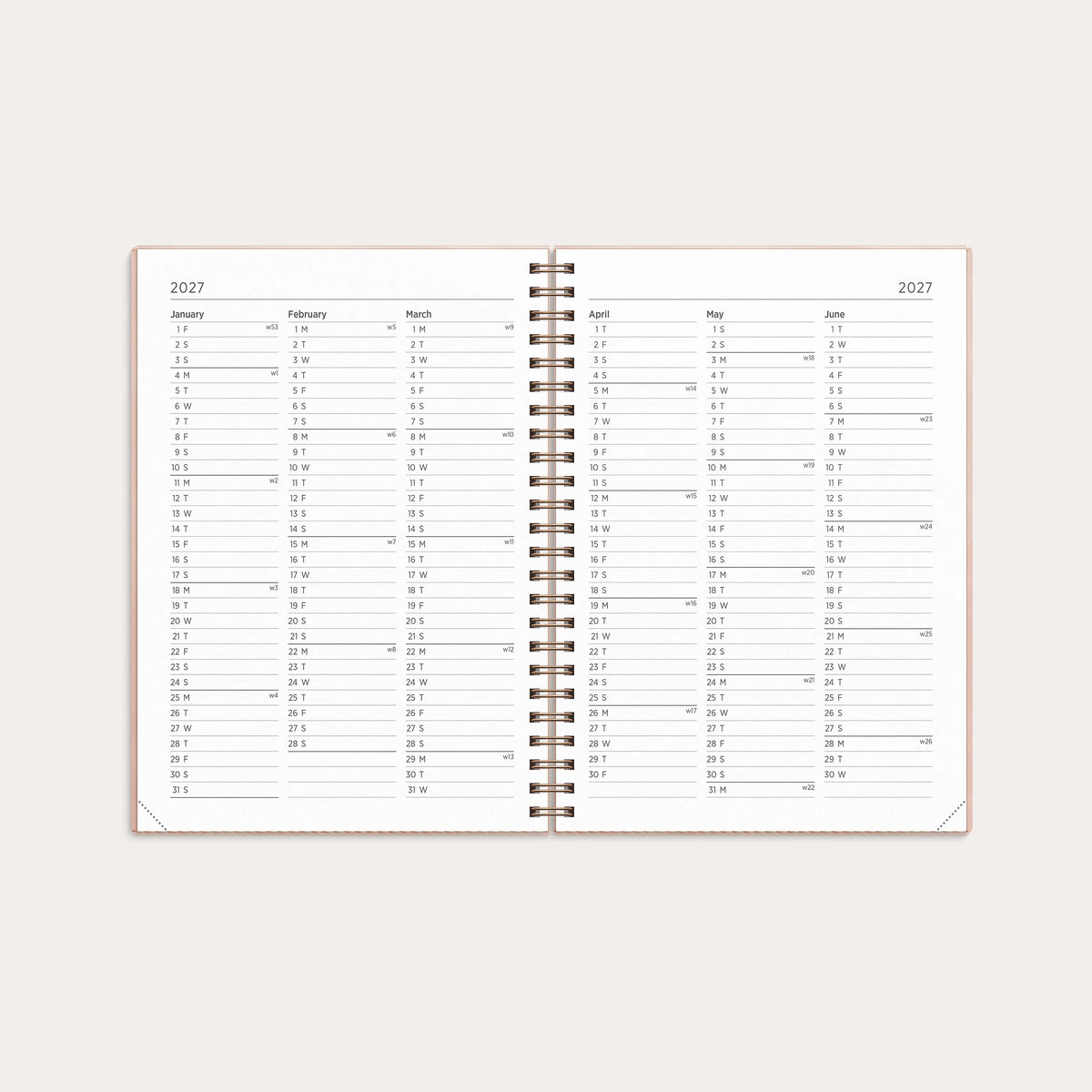 Kalender 2027 Senator A5 Twist Rosa.
