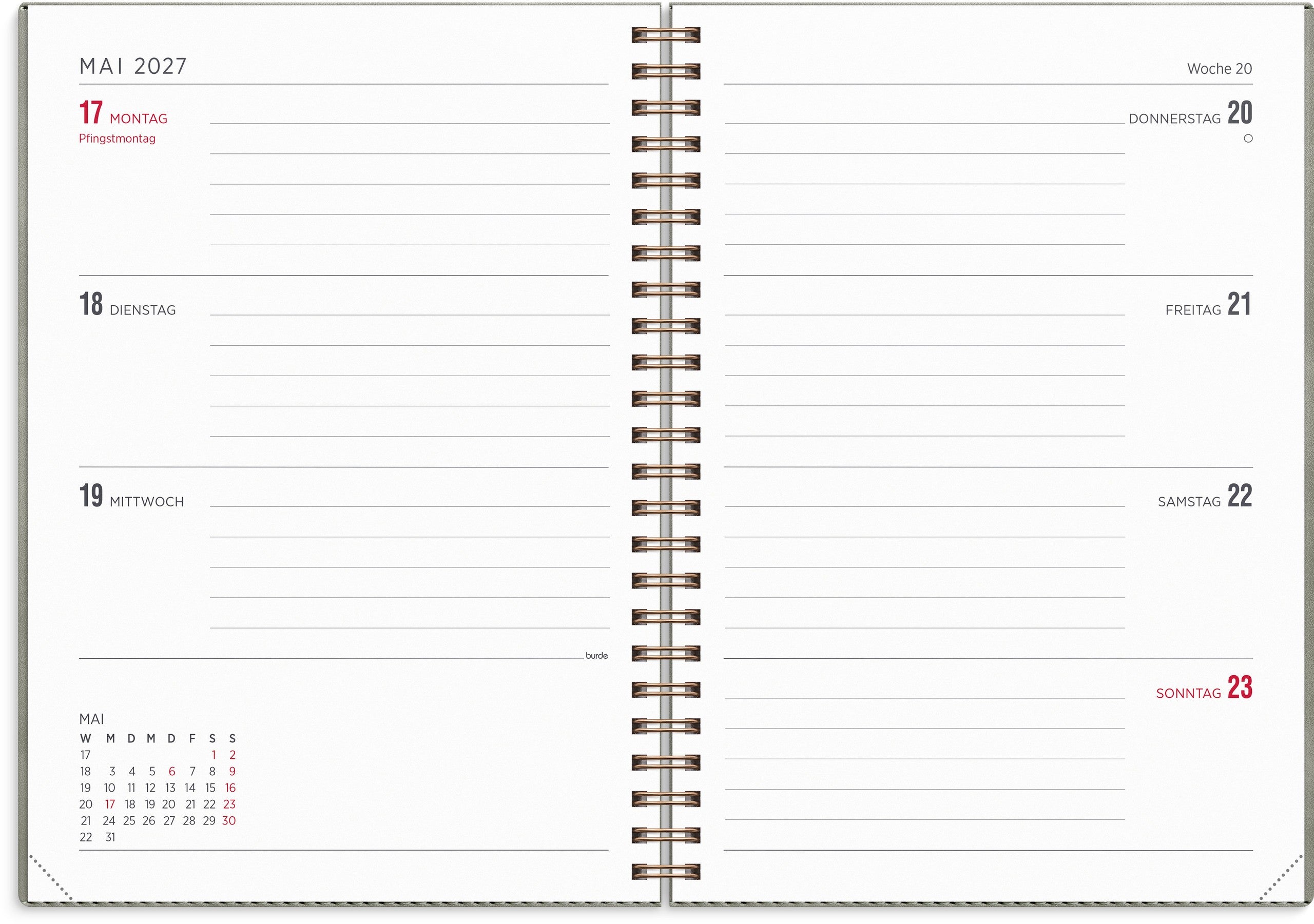 Kalender 2027 Senator A5 Twist grau