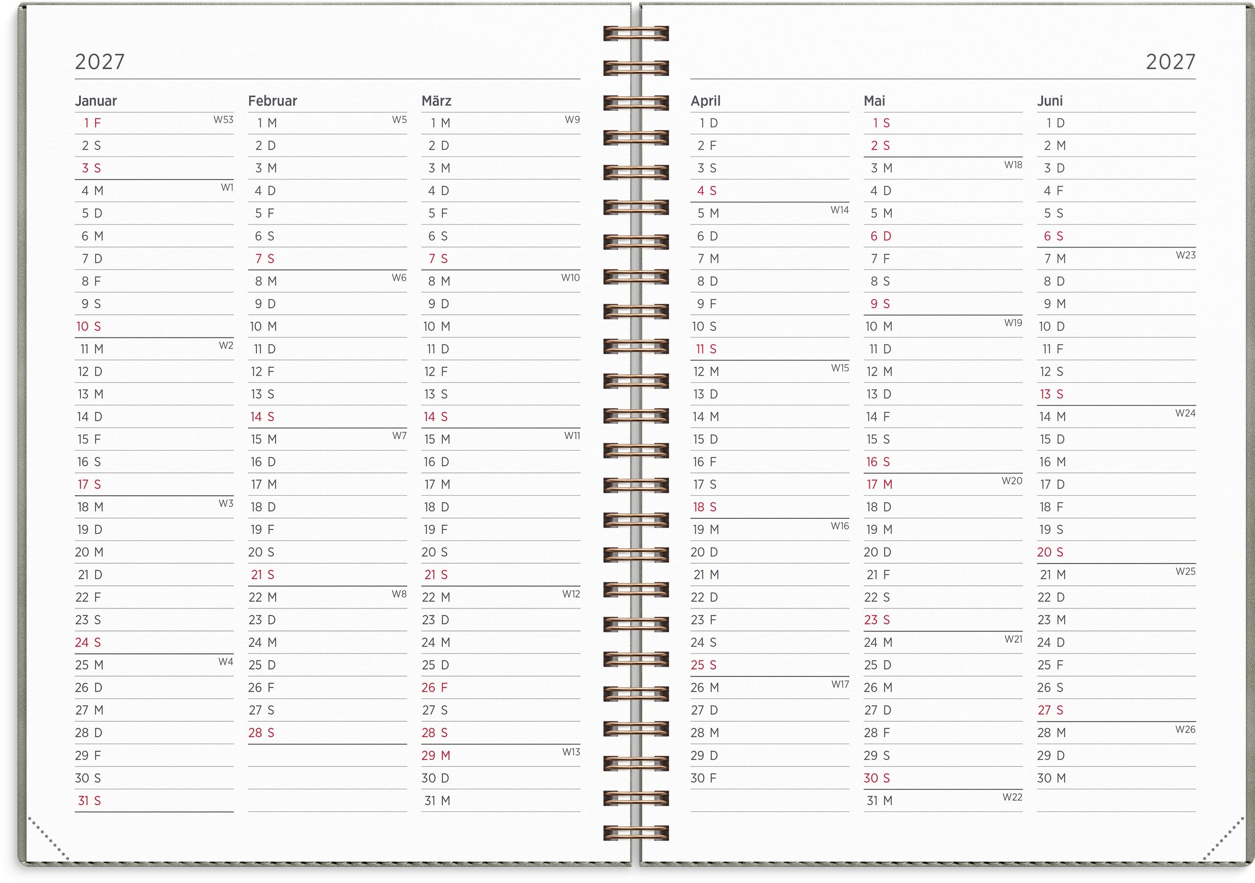Kalender 2027 Senator A5 Twist grau