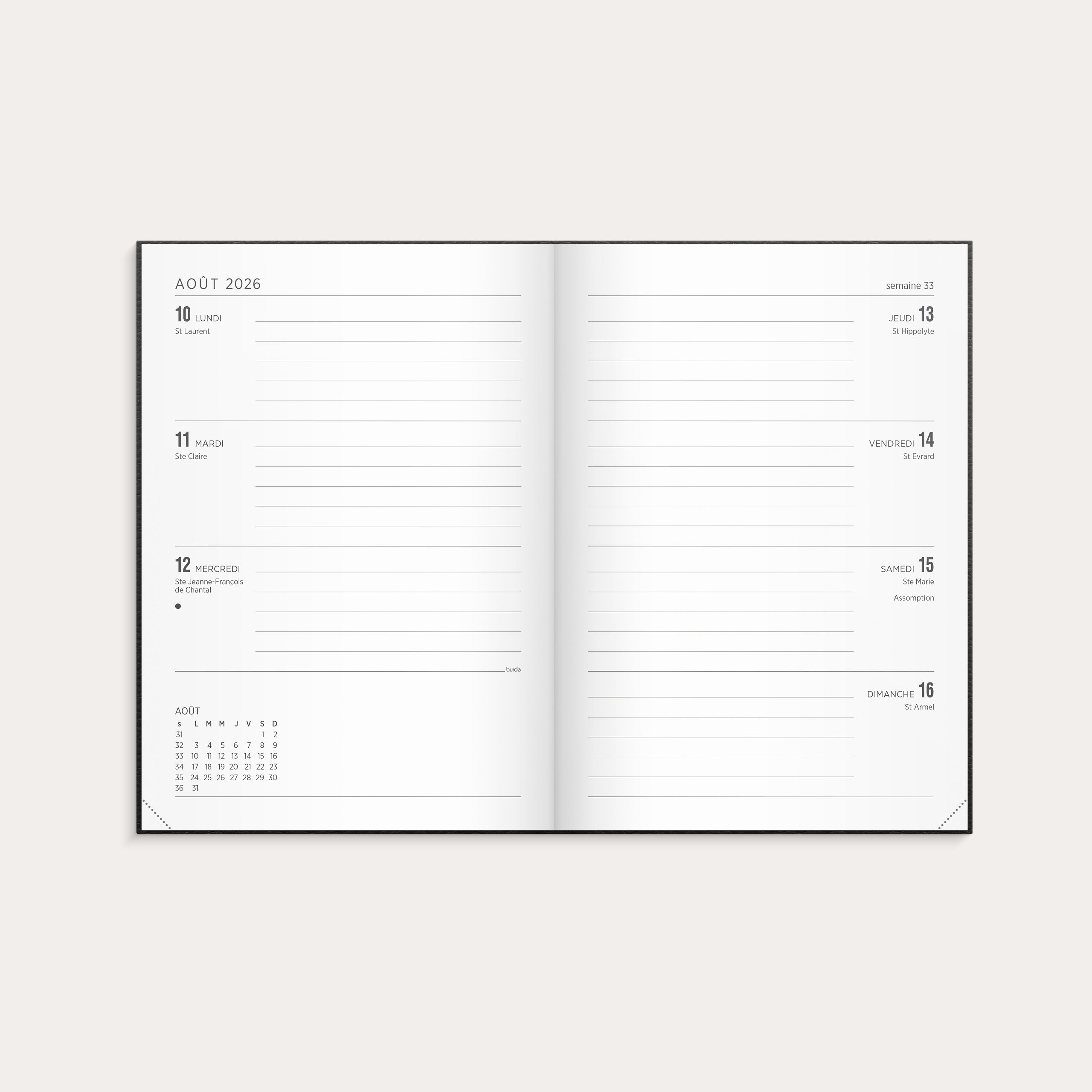 Agenda 2026 Senator A5 Vega noir