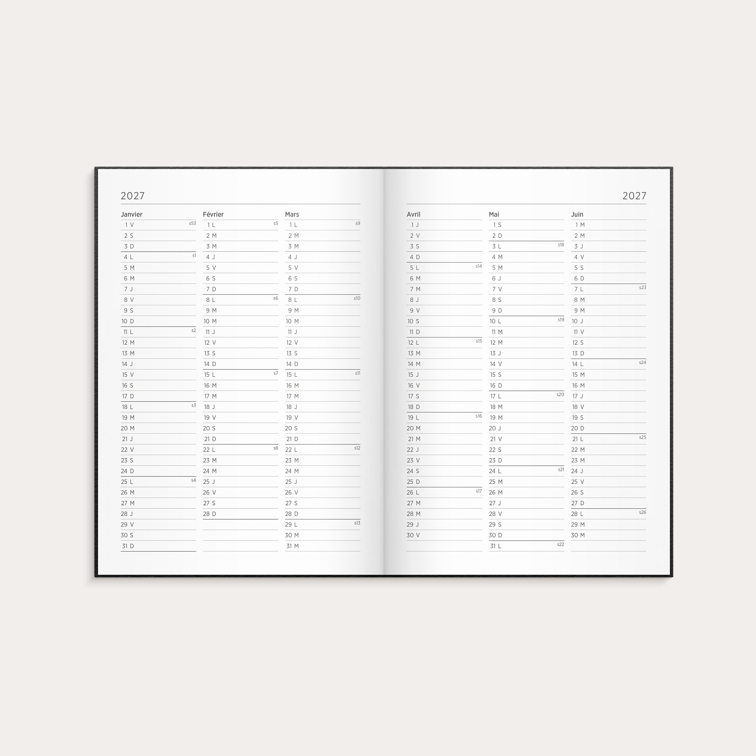 Agenda 2026 Senator A5 Vega noir