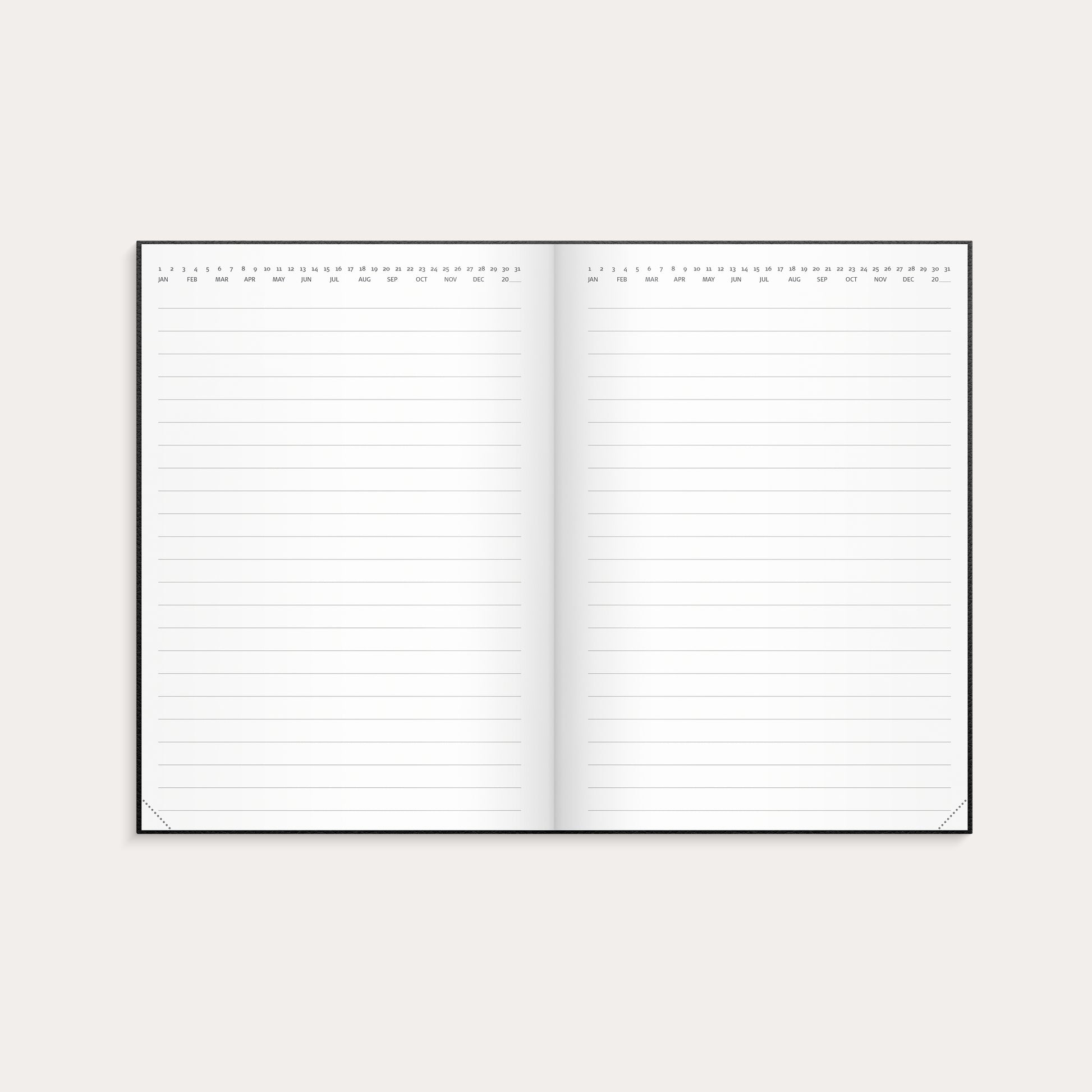 Kalender 2026 Agency A5 Vega schwarz – detail view