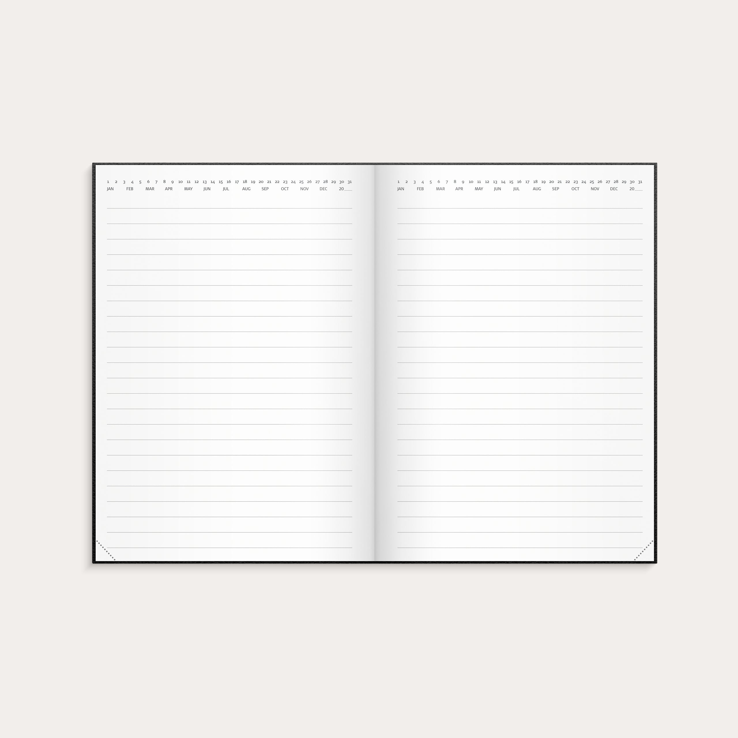 Kalender 2026 Agency A5 Vega schwarz – detail view