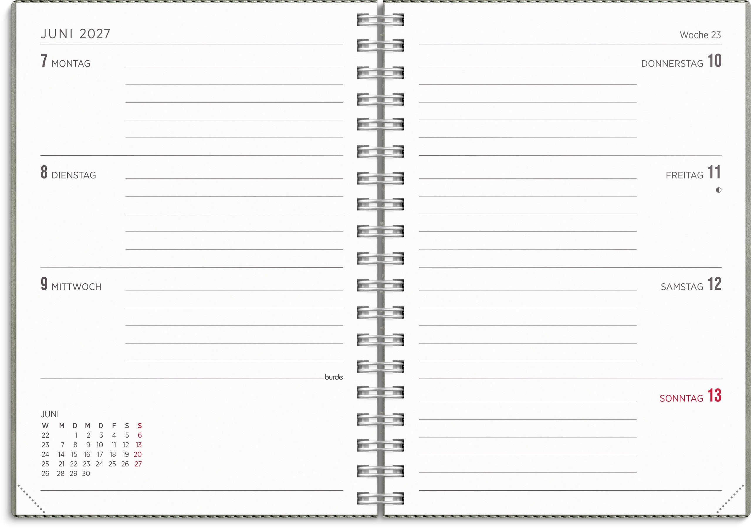 Kalender 2027 Senator A6 Twist grau