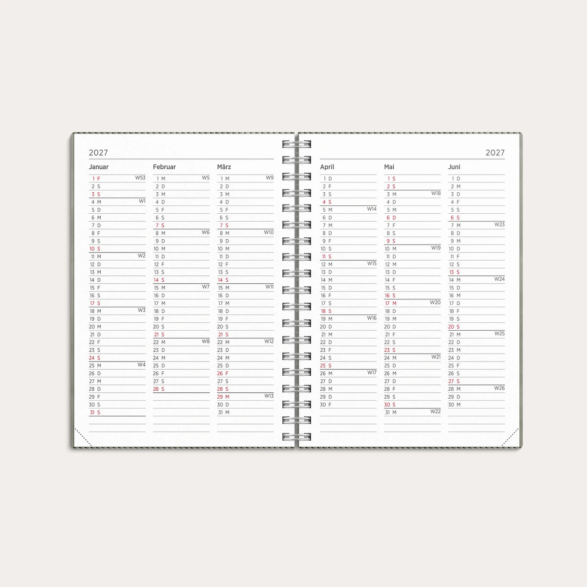 Kalender 2027 Senator A6 Twist grau