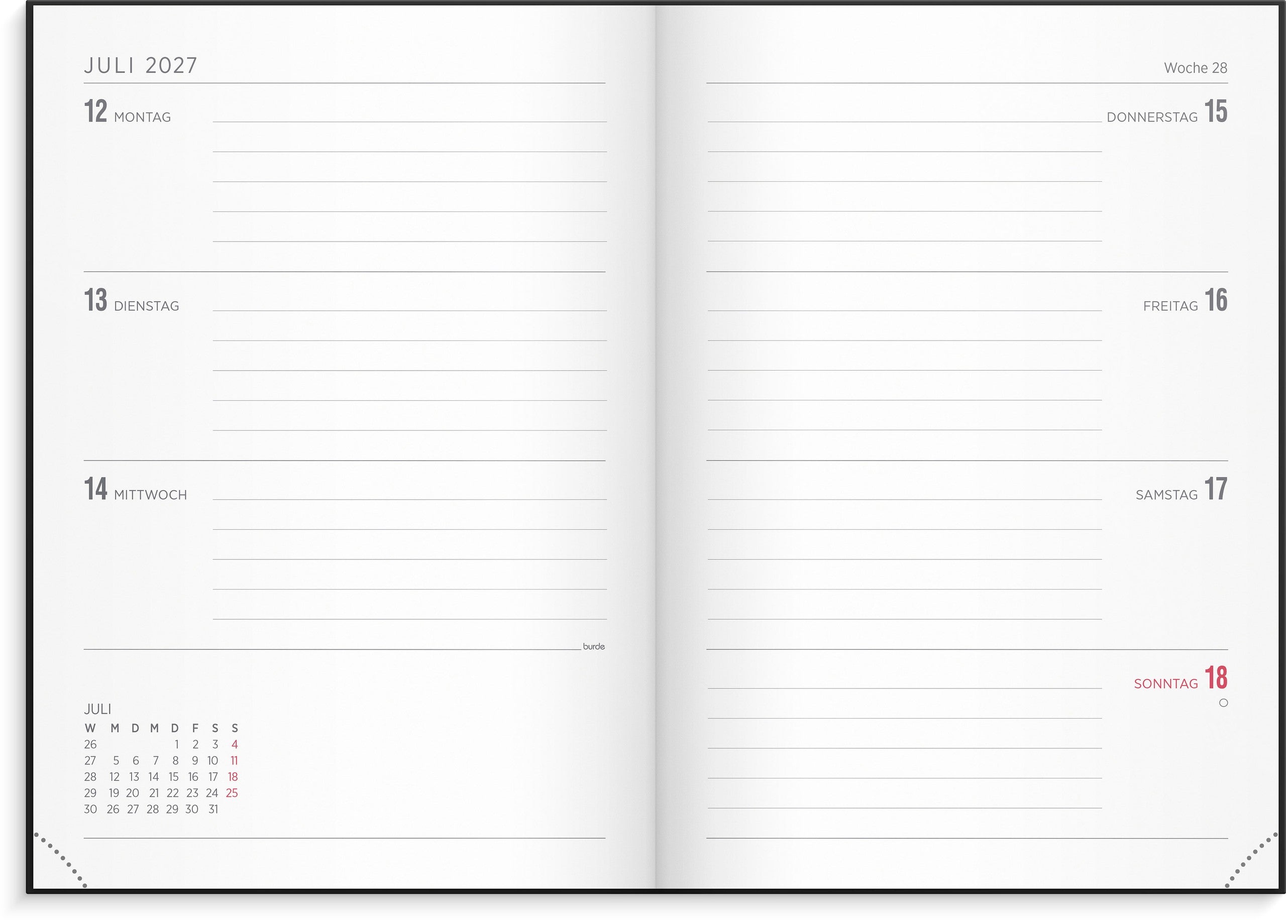 Kalender 2027 Senator A5 Vega Schwartz