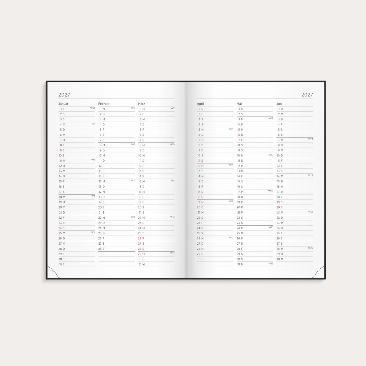 Kalender 2027 Senator A5 Vega Schwartz