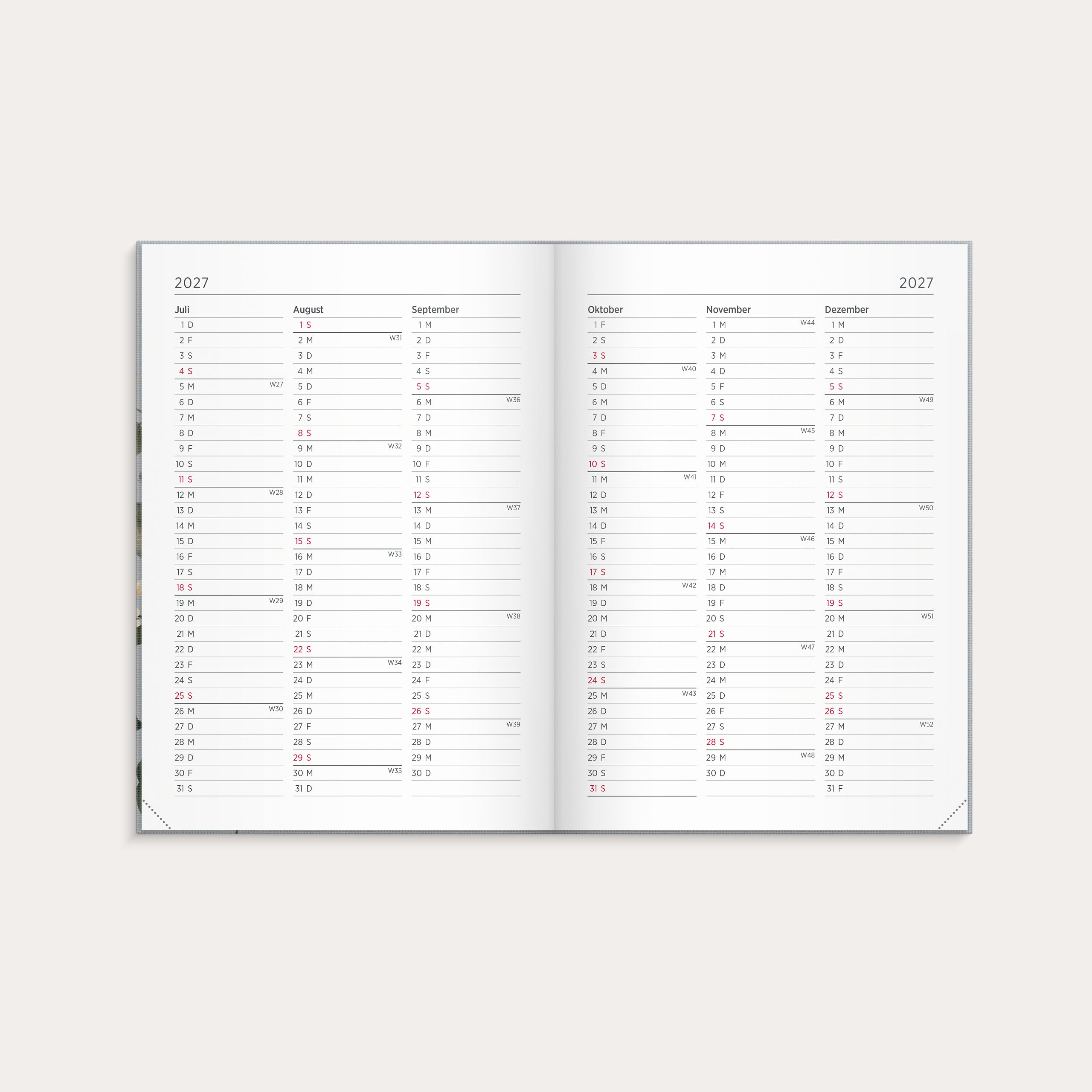 Kalender 2026 Senator A5 Flora