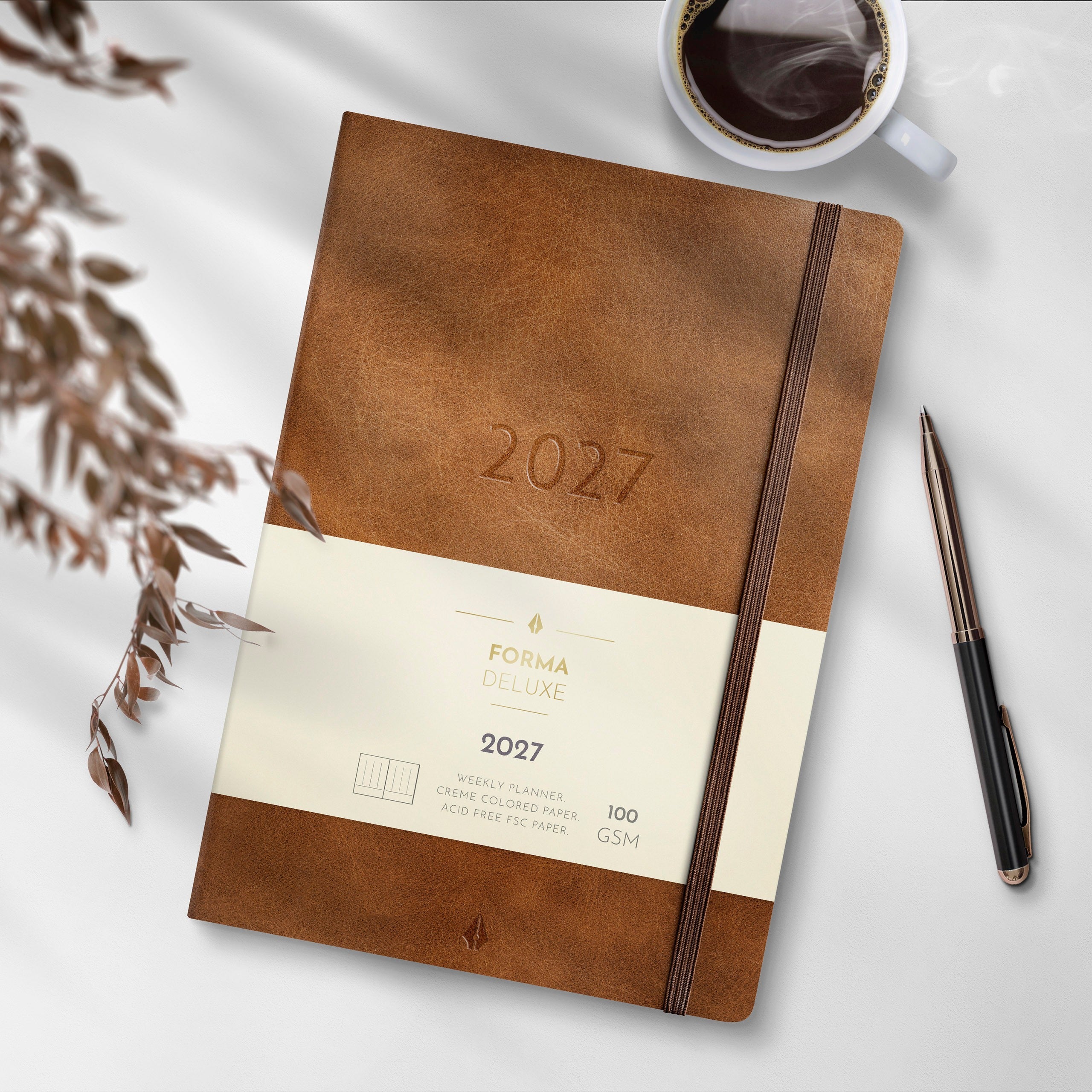 Kalender 2027 Agency A5 Forma Deluxe braun