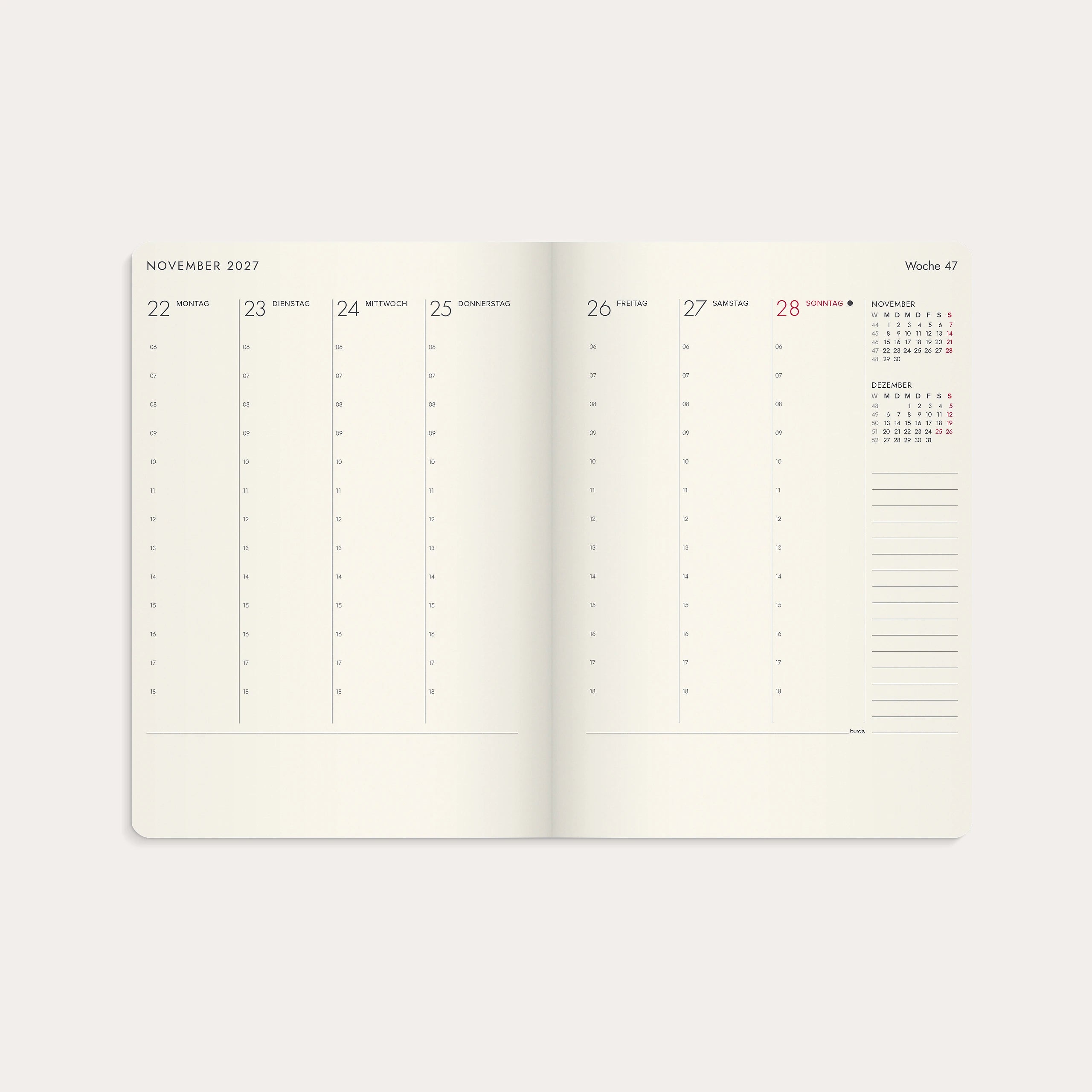 Kalender 2027 Agency A5 Forma Deluxe braun