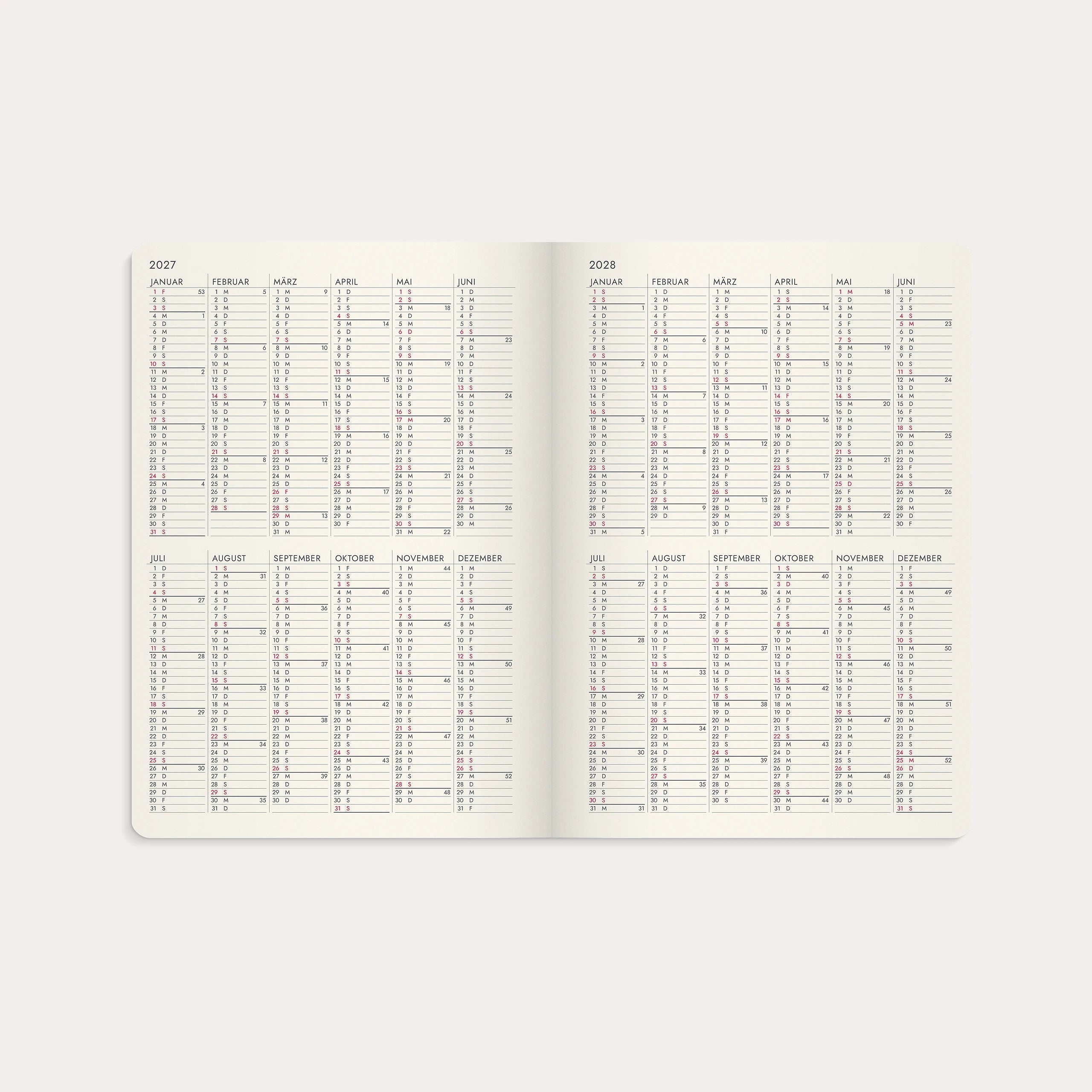 Kalender 2027 Agency A5 Forma Deluxe braun