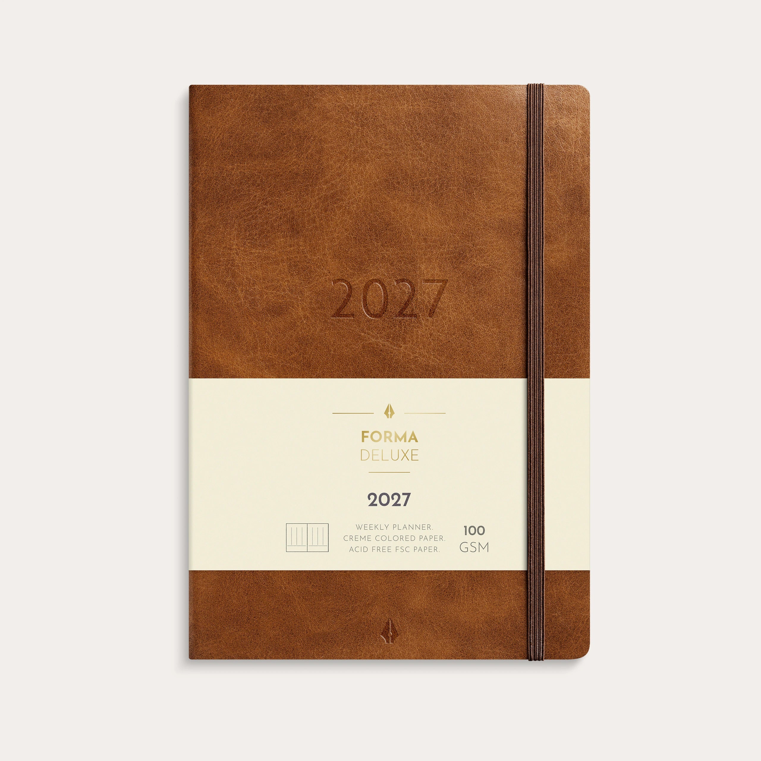 Kalender 2027 Agency A5 Forma Deluxe braun