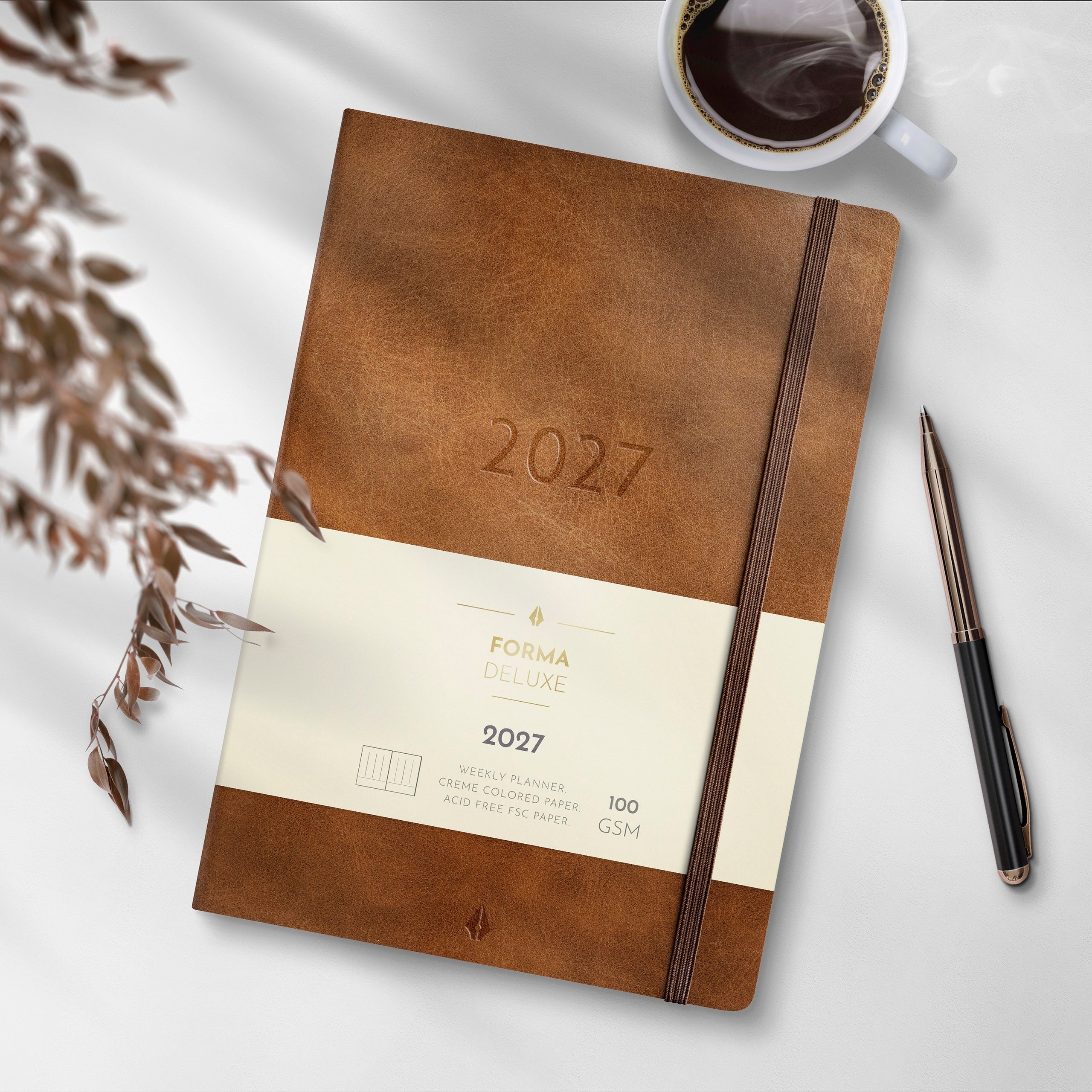 Calendar 2027 Agency A5 Forma Deluxe brown
