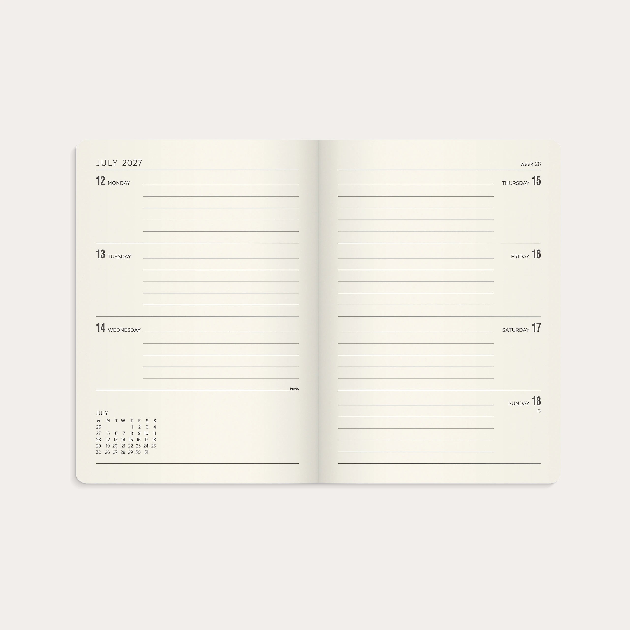 Calendar 2027 Agency A5 Forma Deluxe brown