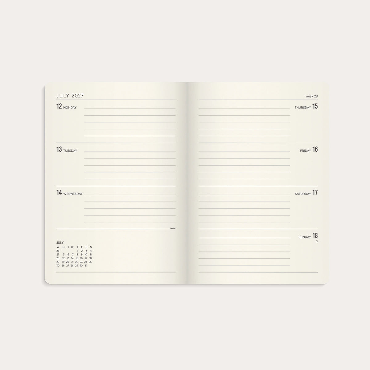 Kalender 2027 Agency A5 Forma Deluxe Braun
