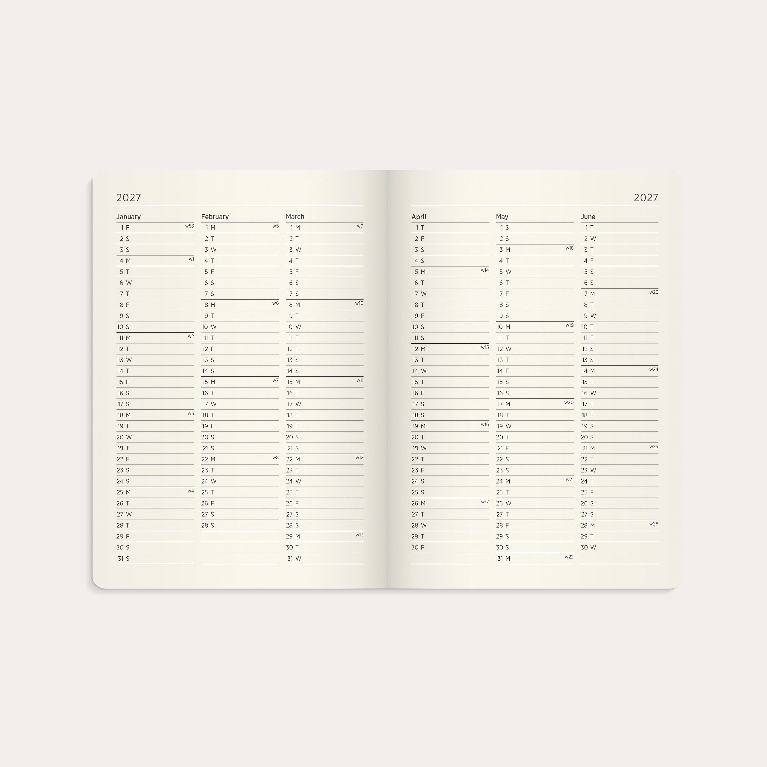 Calendar 2027 Agency A5 Forma Deluxe brown