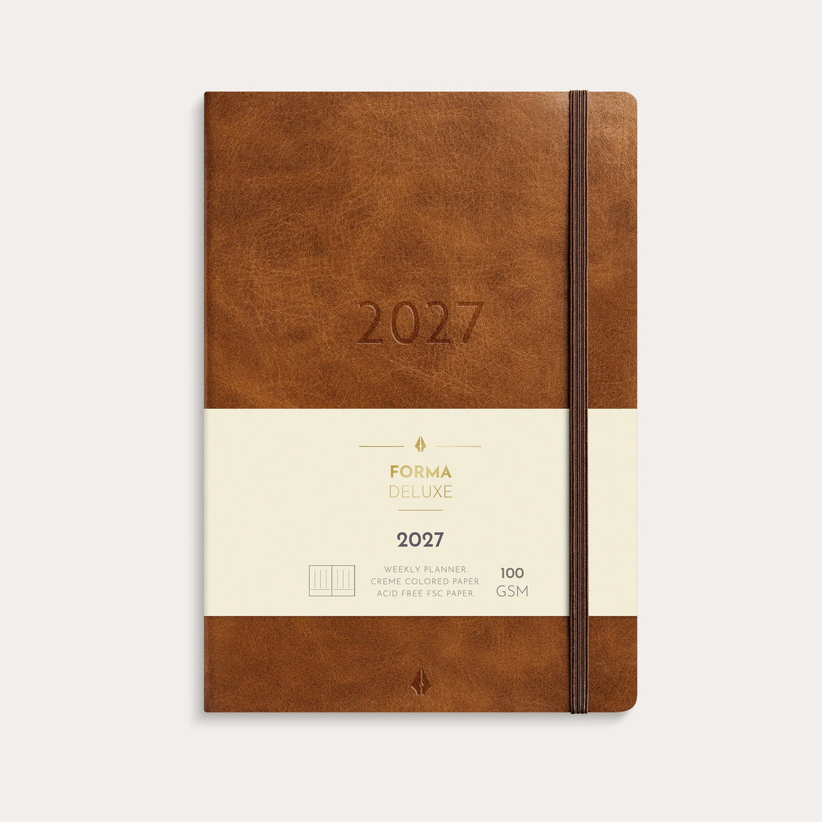Kalender 2027 Agency A5 Forma Deluxe Braun