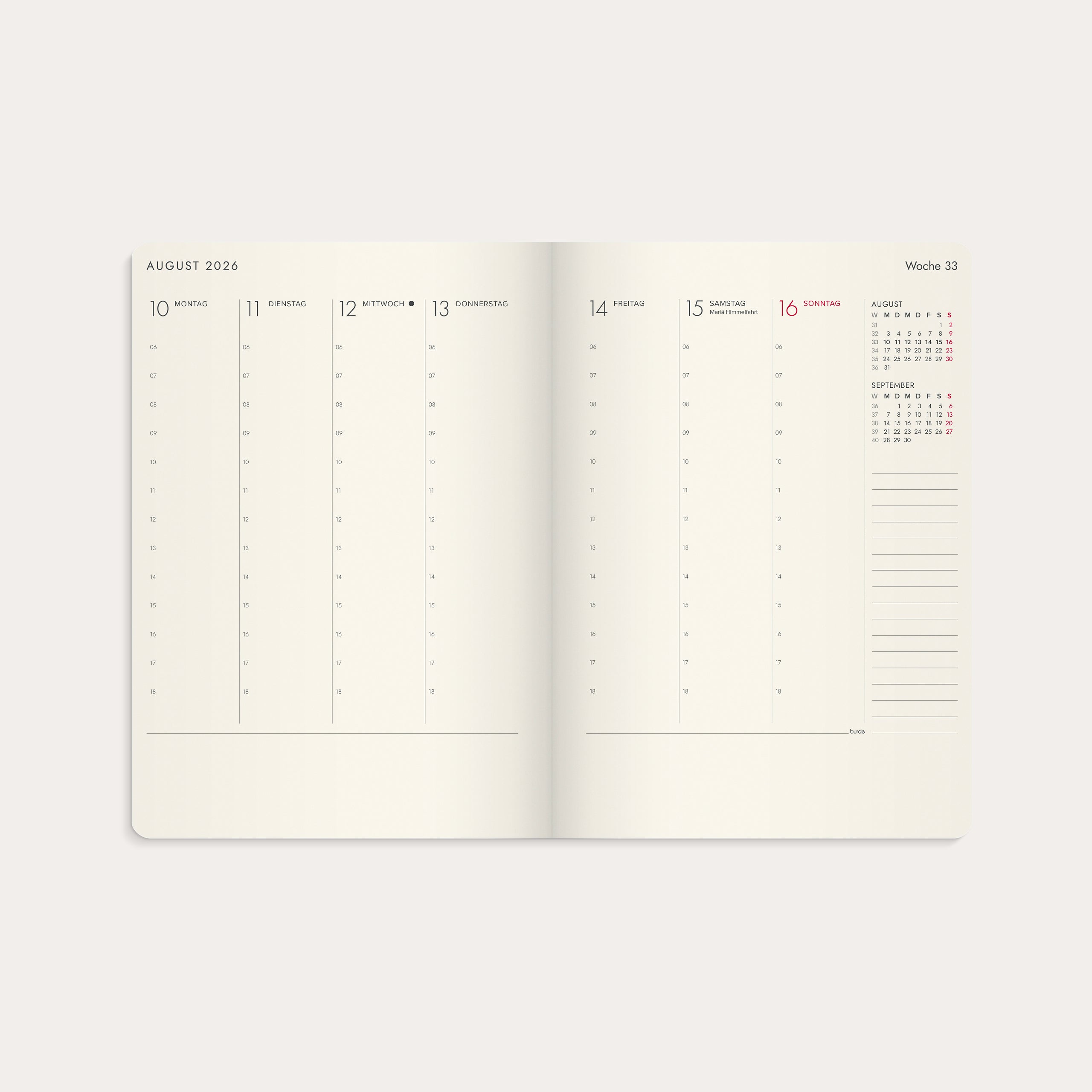 Kalender 2026 Agency A5 Forma Deluxe schwarz