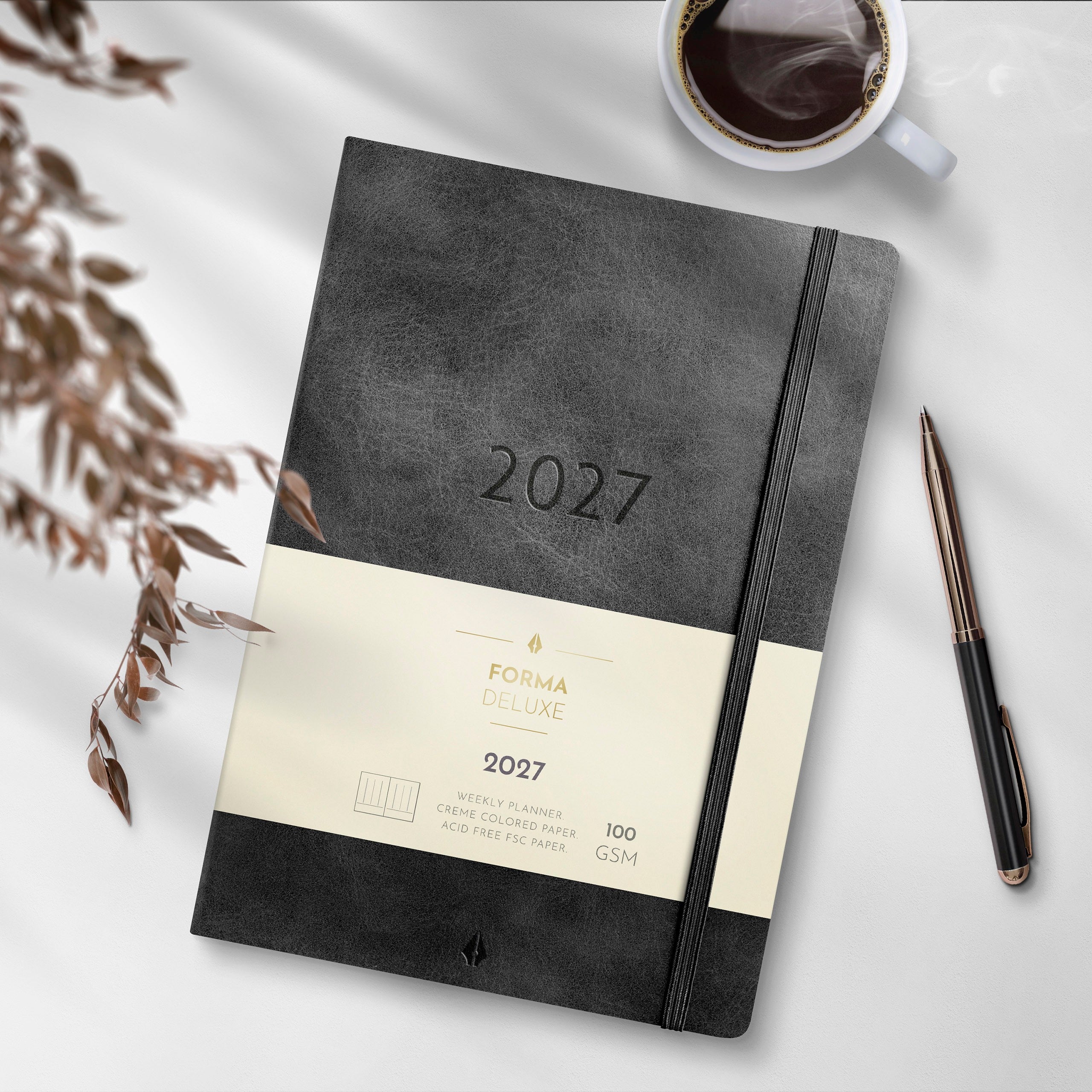 Calendar 2027 Agency A5 Forma Deluxe black