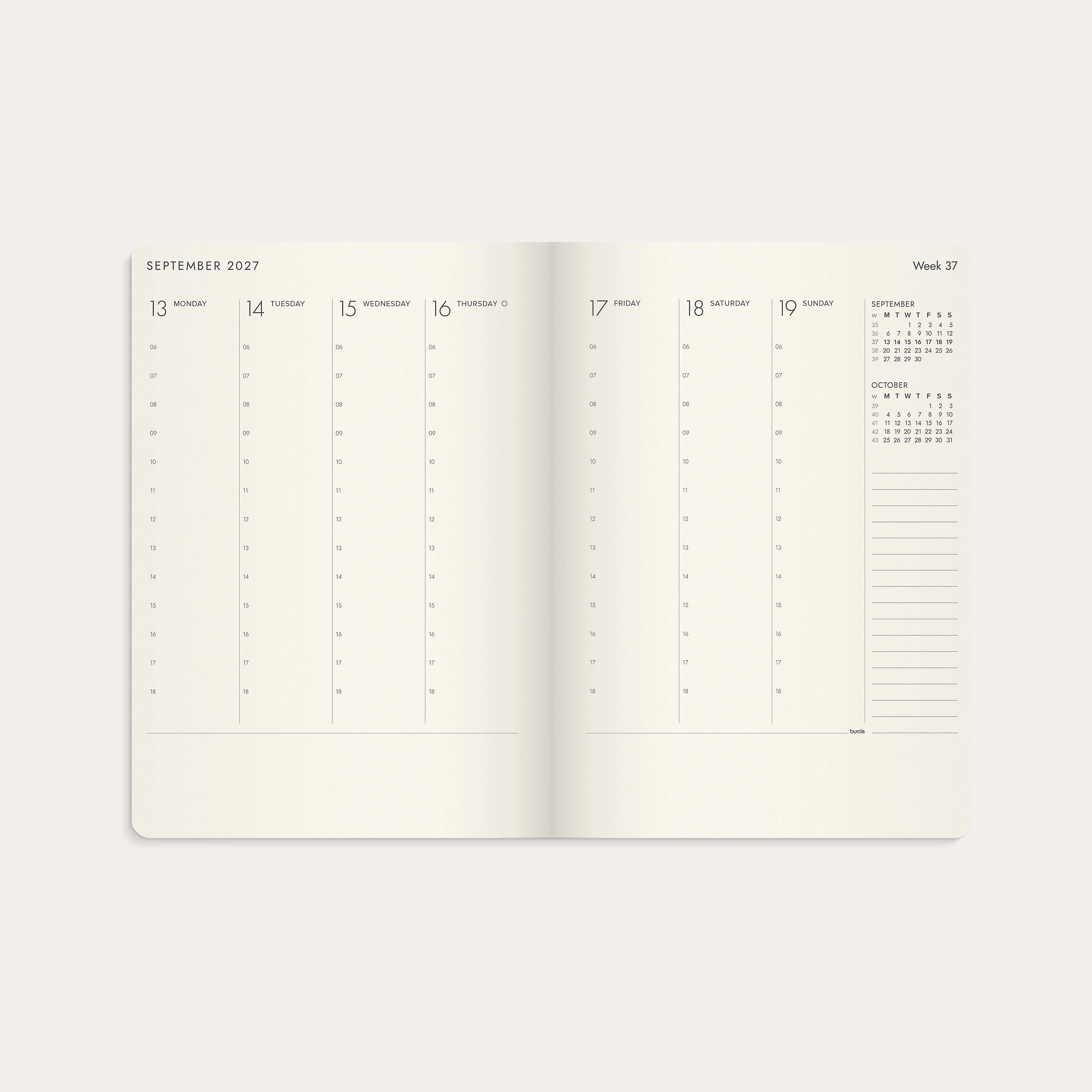 Calendar 2027 Agency A5 Forma Deluxe black