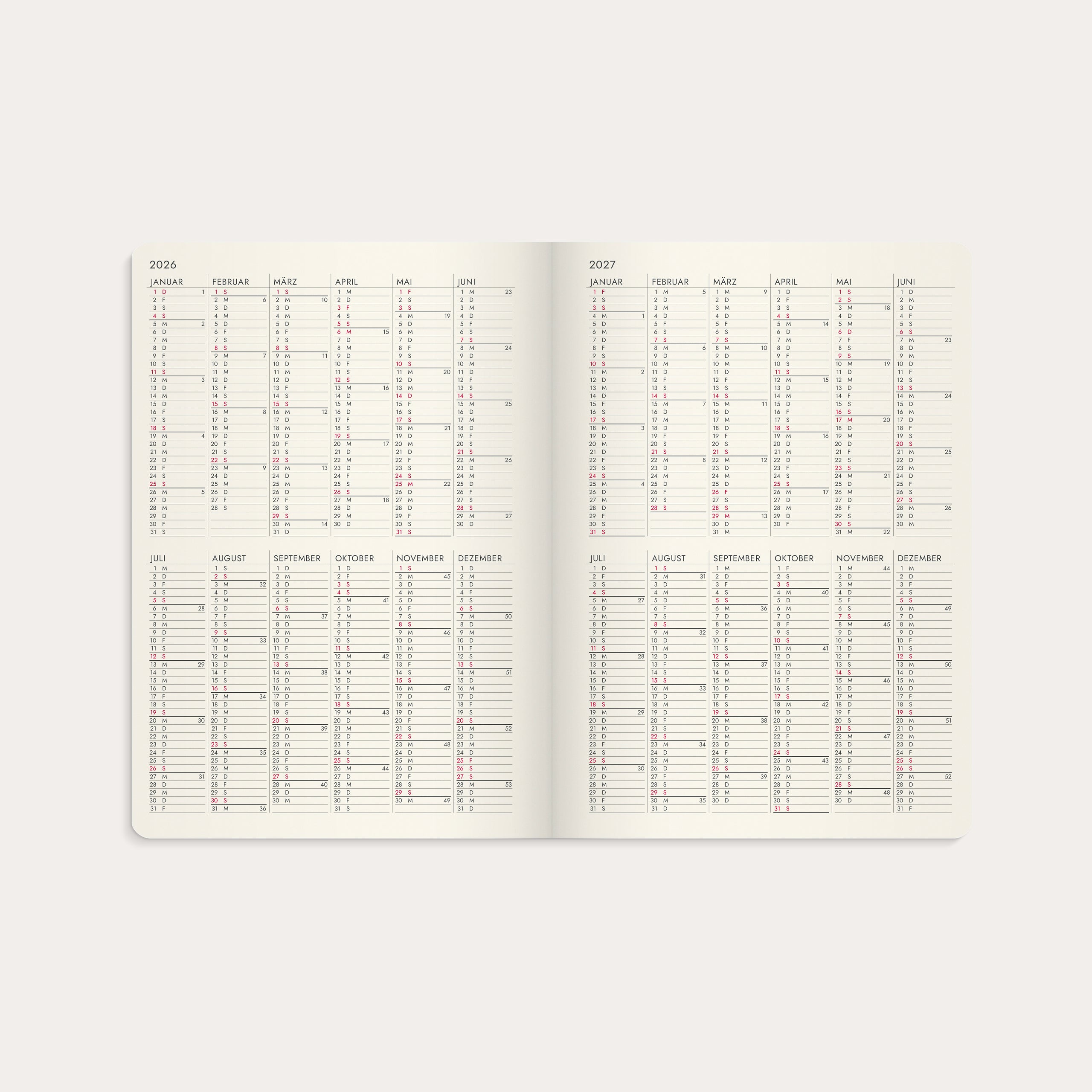 Kalender 2026 Agency A5 Forma Deluxe braun