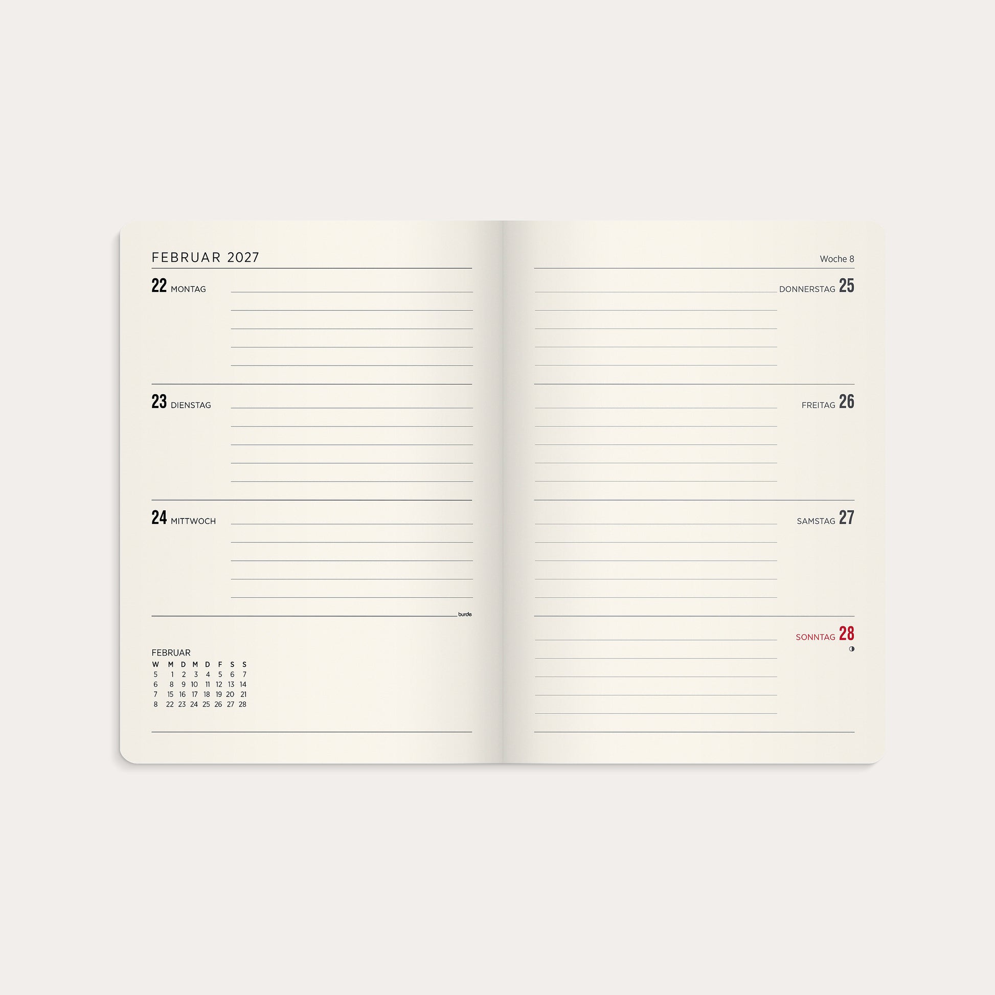 Senator A5 Forma Deluxe 26/27 Velourleder braun 17-Monats – detail view