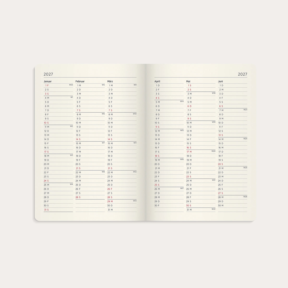 Kalender 2027 Senator A5 Forma Deluxe Mocka braun