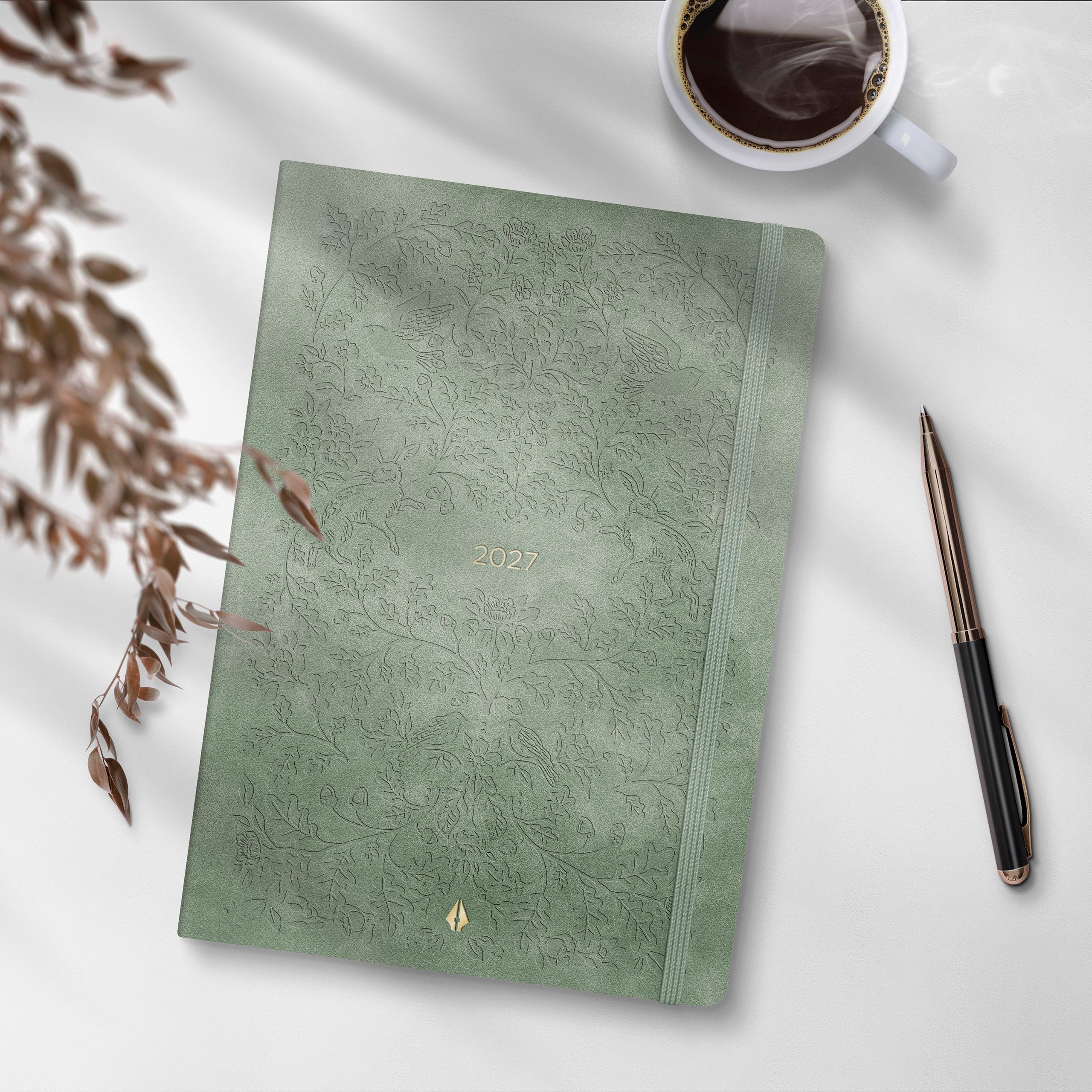 Kalender 2027 Senator A5 Forma Deluxe Velourleder grün