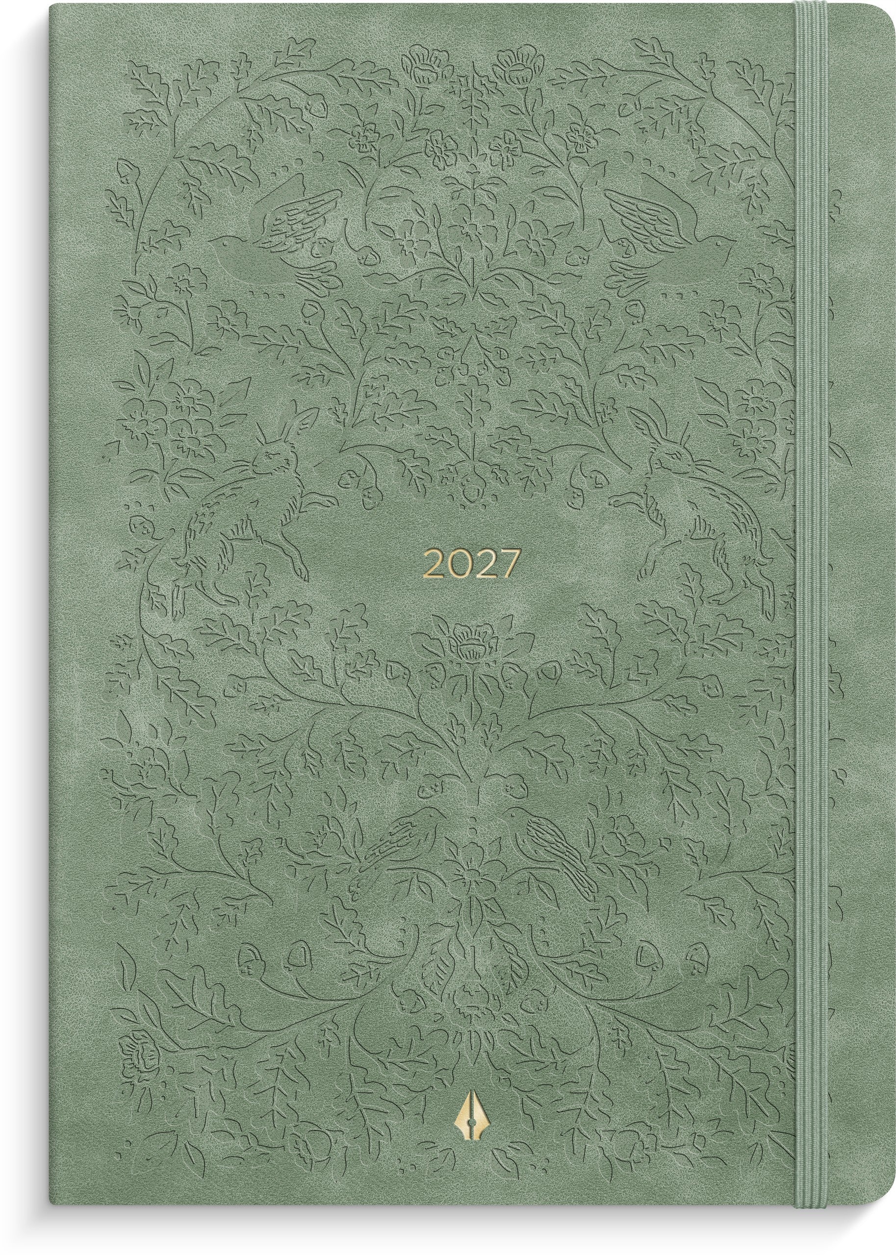 Kalender 2027 Senator A5 Forma Deluxe Velourleder grün