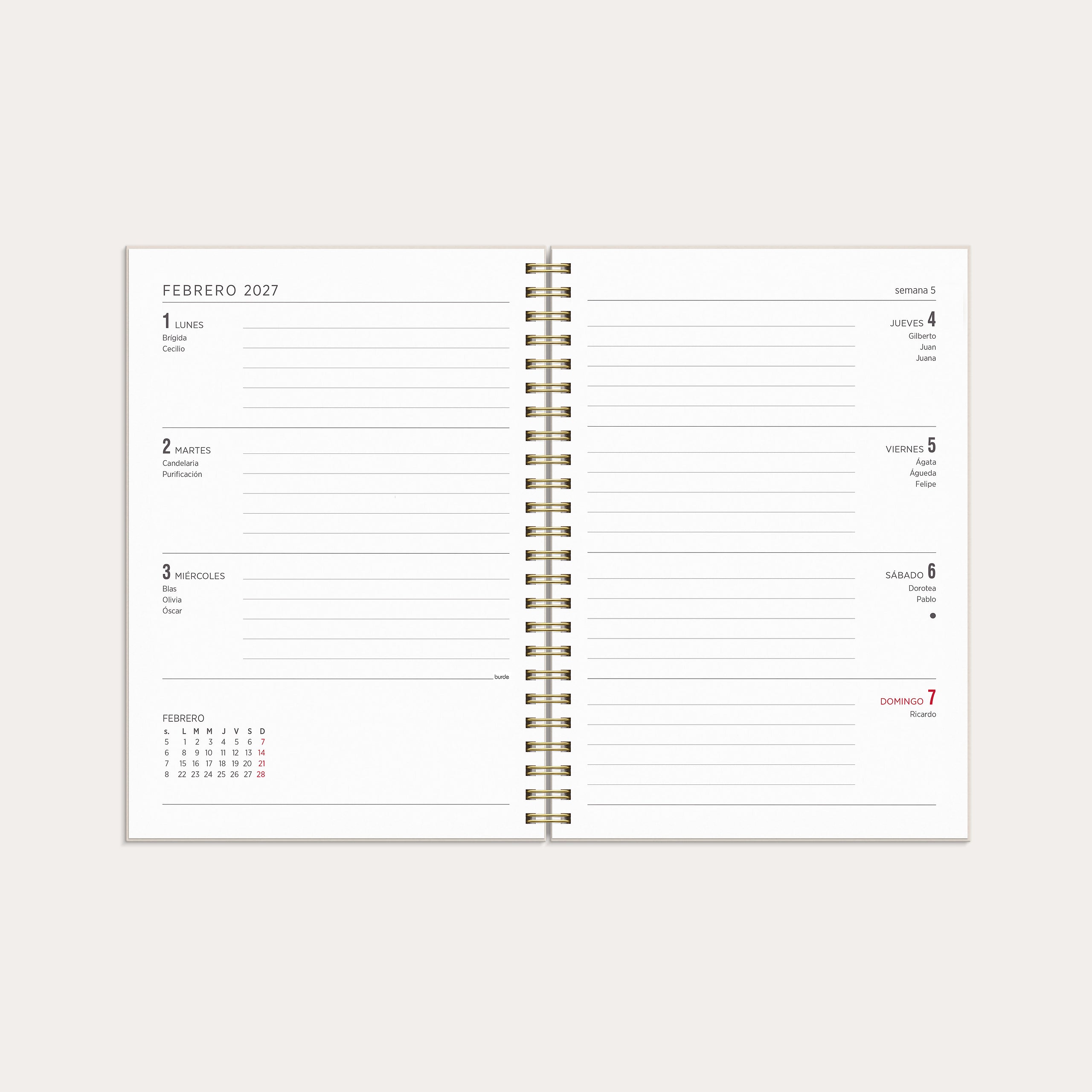 Calendario 26/27 Senator A5 Story Flores – detail view