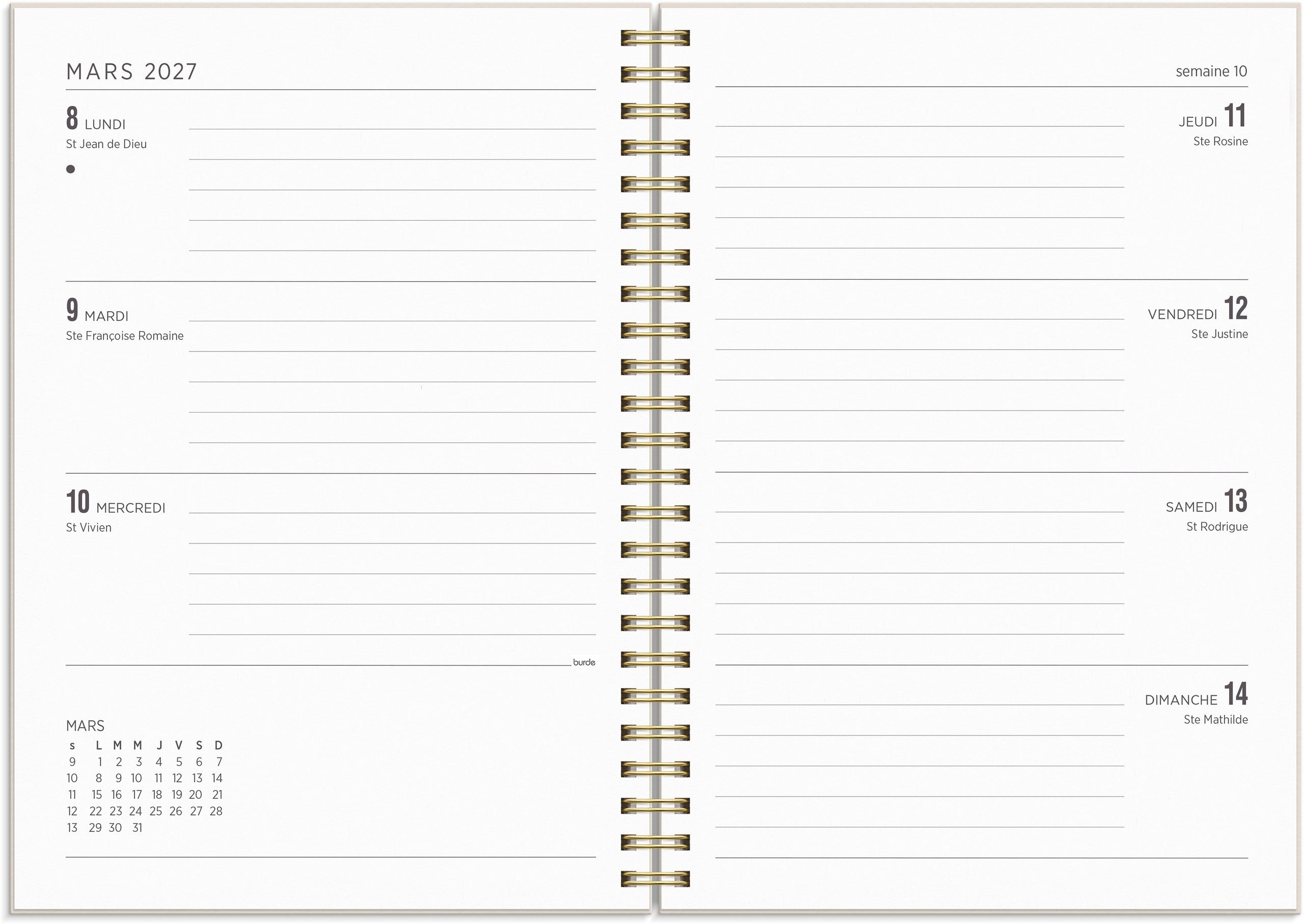 Calendrier 26/27 Senator A5 Story Fleurs