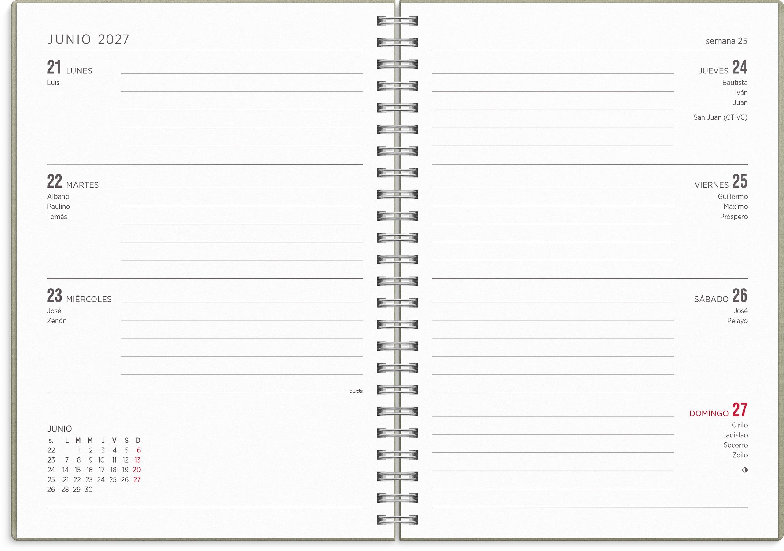 Calendario 26/27 Senator A5 Story Hoja