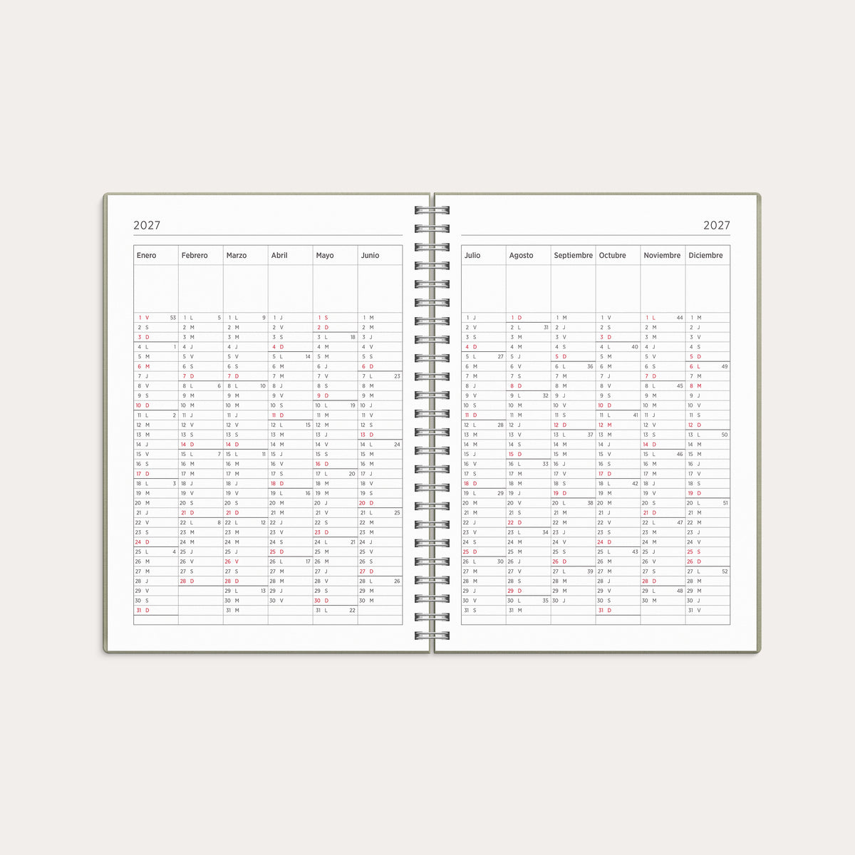 Calendario 26/27 Senator A5 Story Hoja