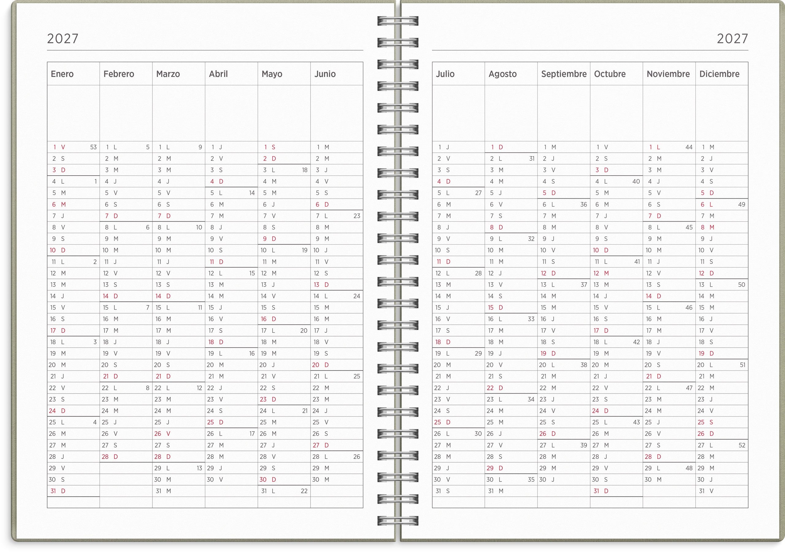 Calendario 26/27 Senator A5 Story Hoja