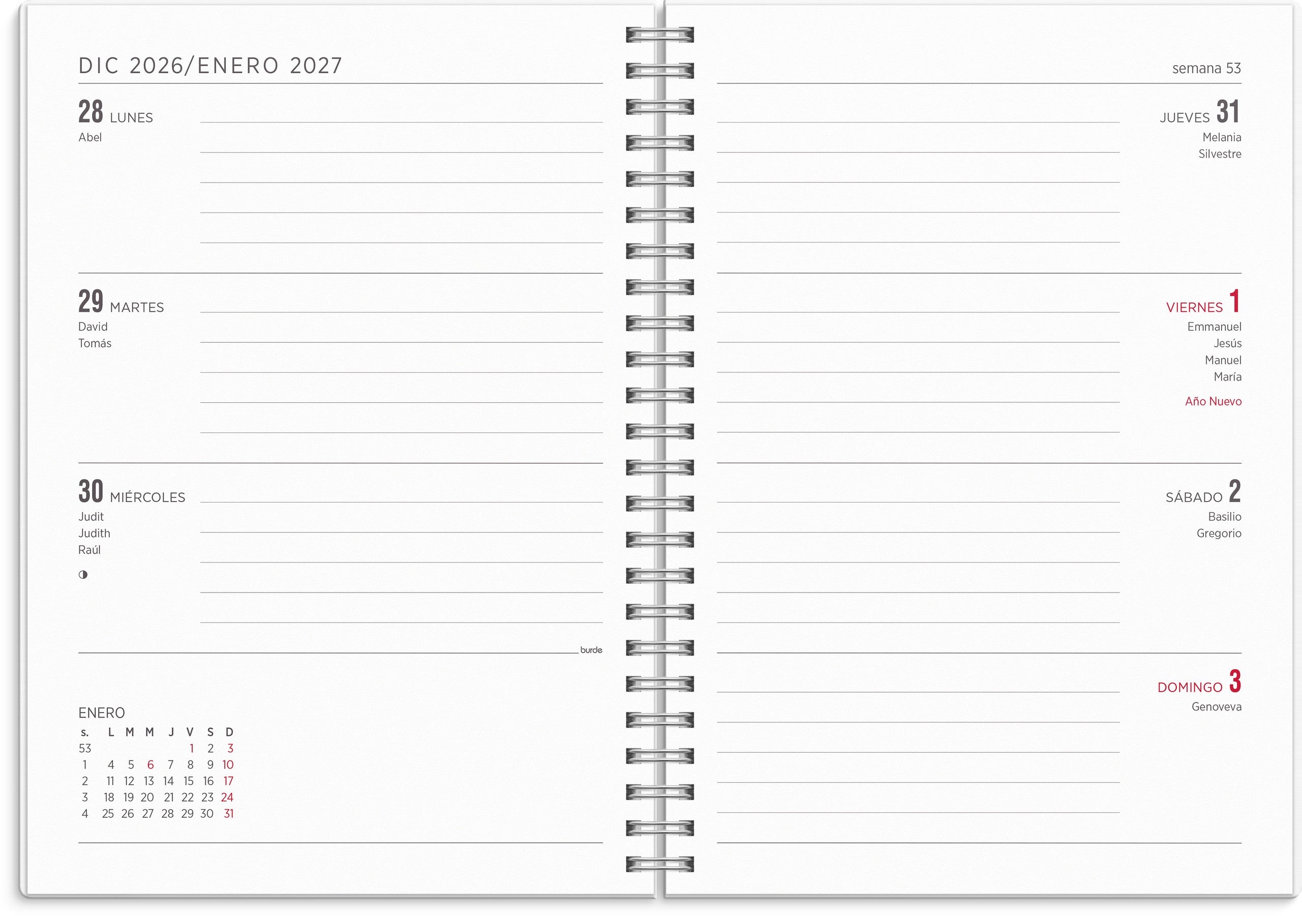 Calendario 26/27 Senator A5 Estrella