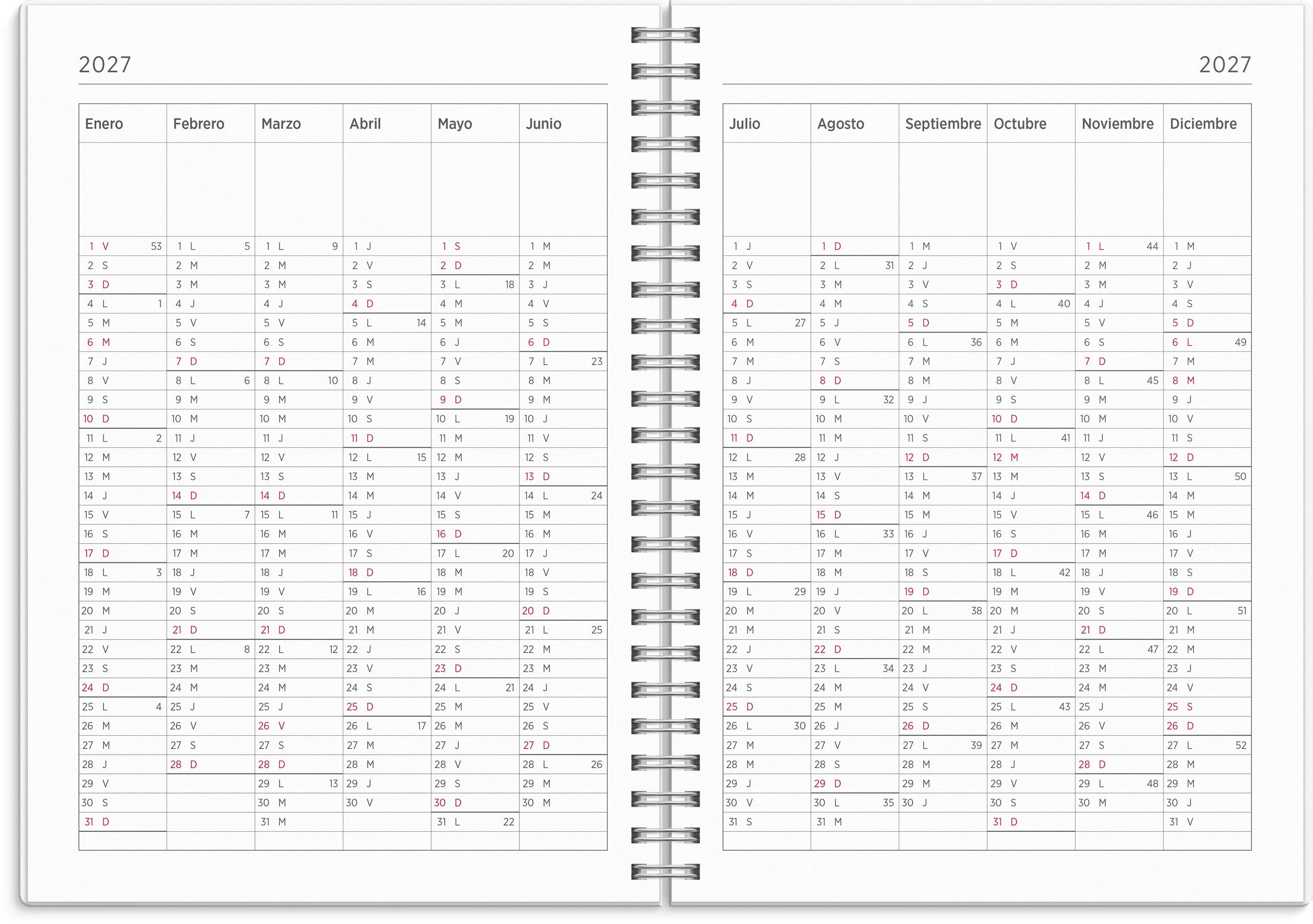 Calendario 26/27 Senator A5 Estrella