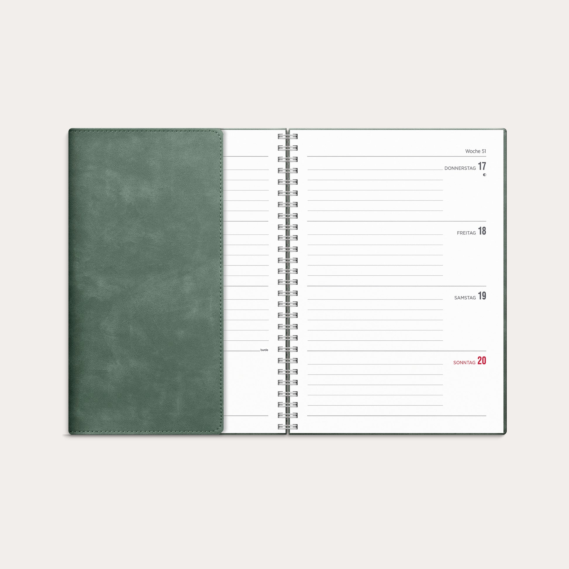 Kalender 26/27 Senator A5 Twist Grün – detail view