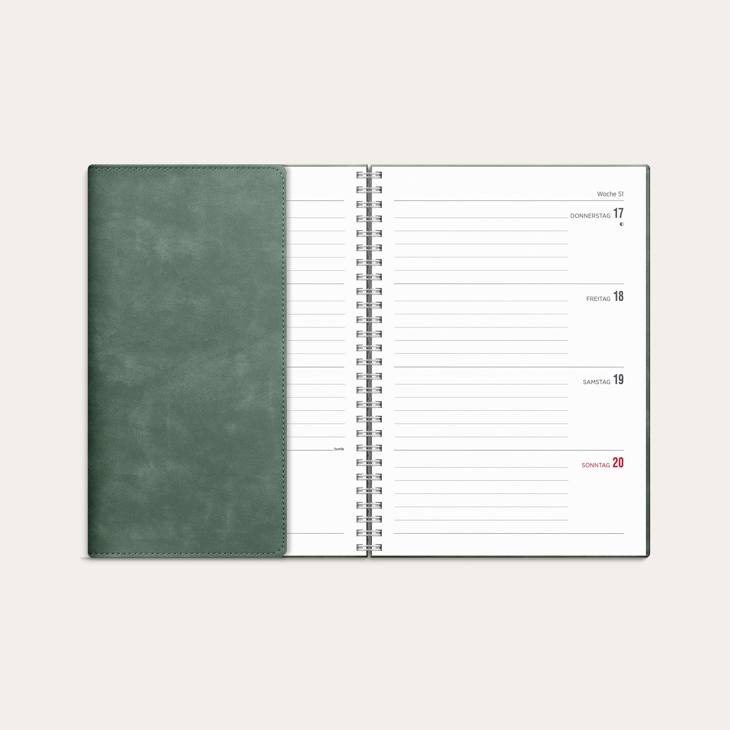 Kalender 26/27 Senator A5 Twist Grün – detail view