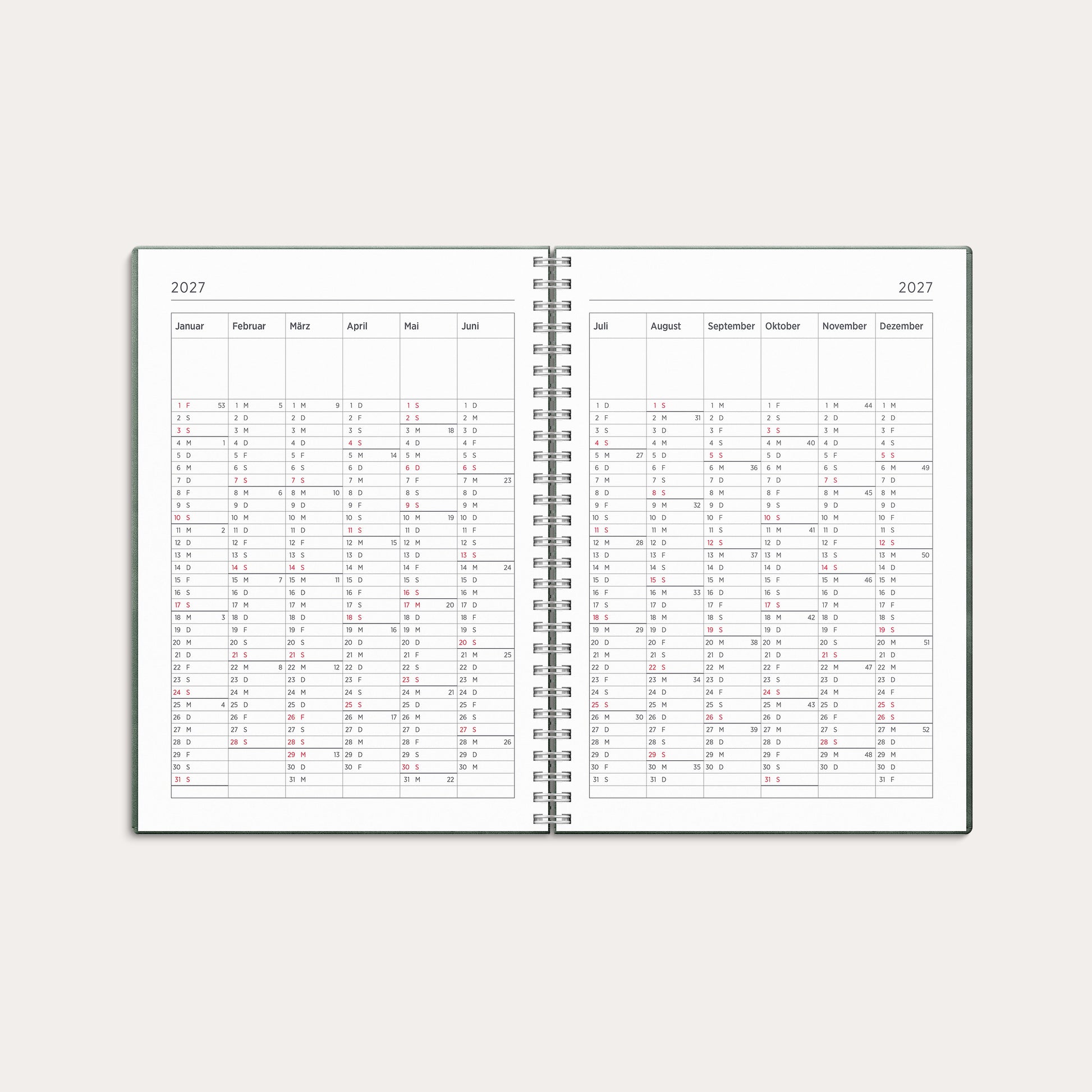 Kalender 26/27 Senator A5 Twist Grün – detail view