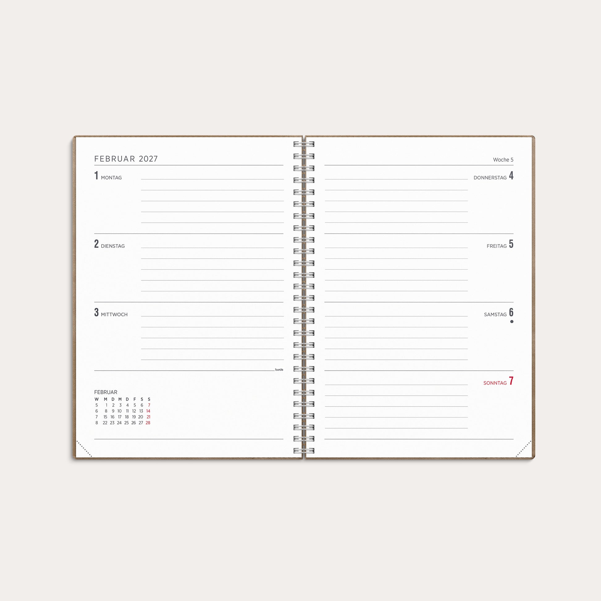 Kalender 26/27 Senator A5 Twist Braun – detail view