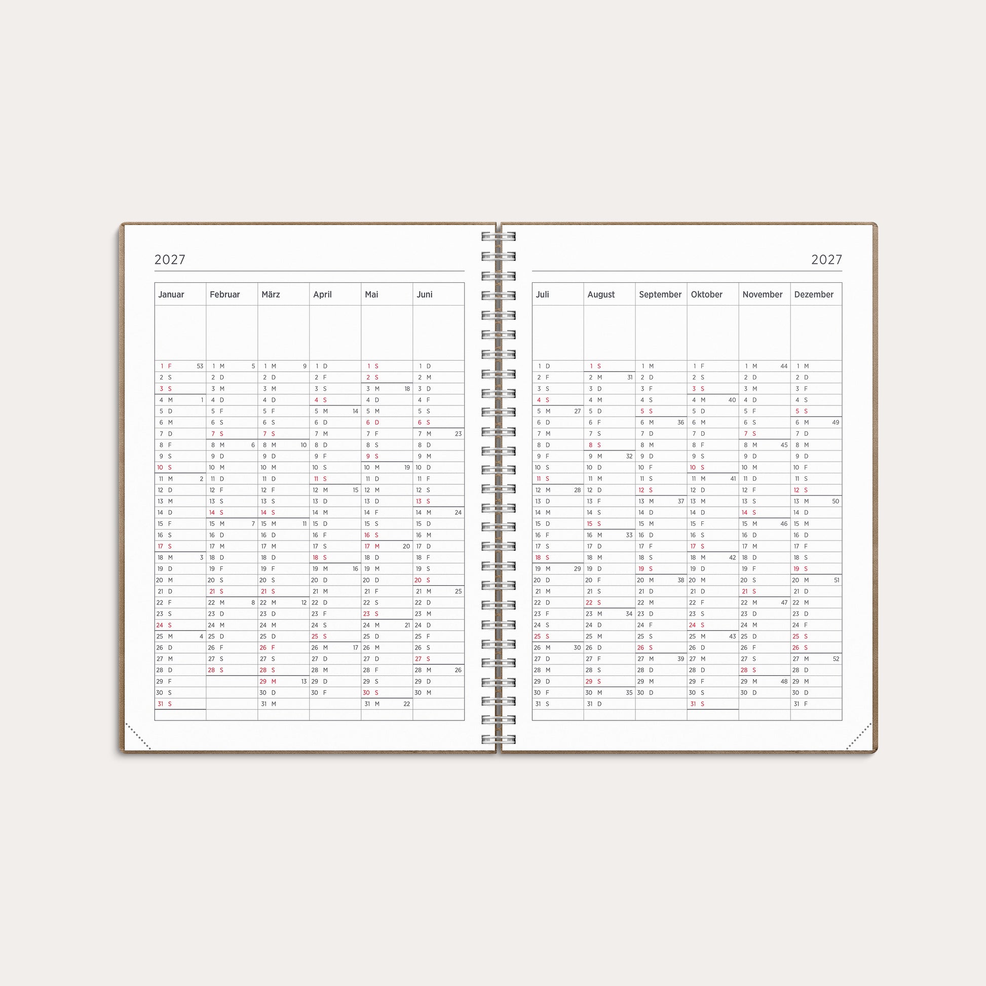 Kalender 26/27 Senator A5 Twist Braun – detail view