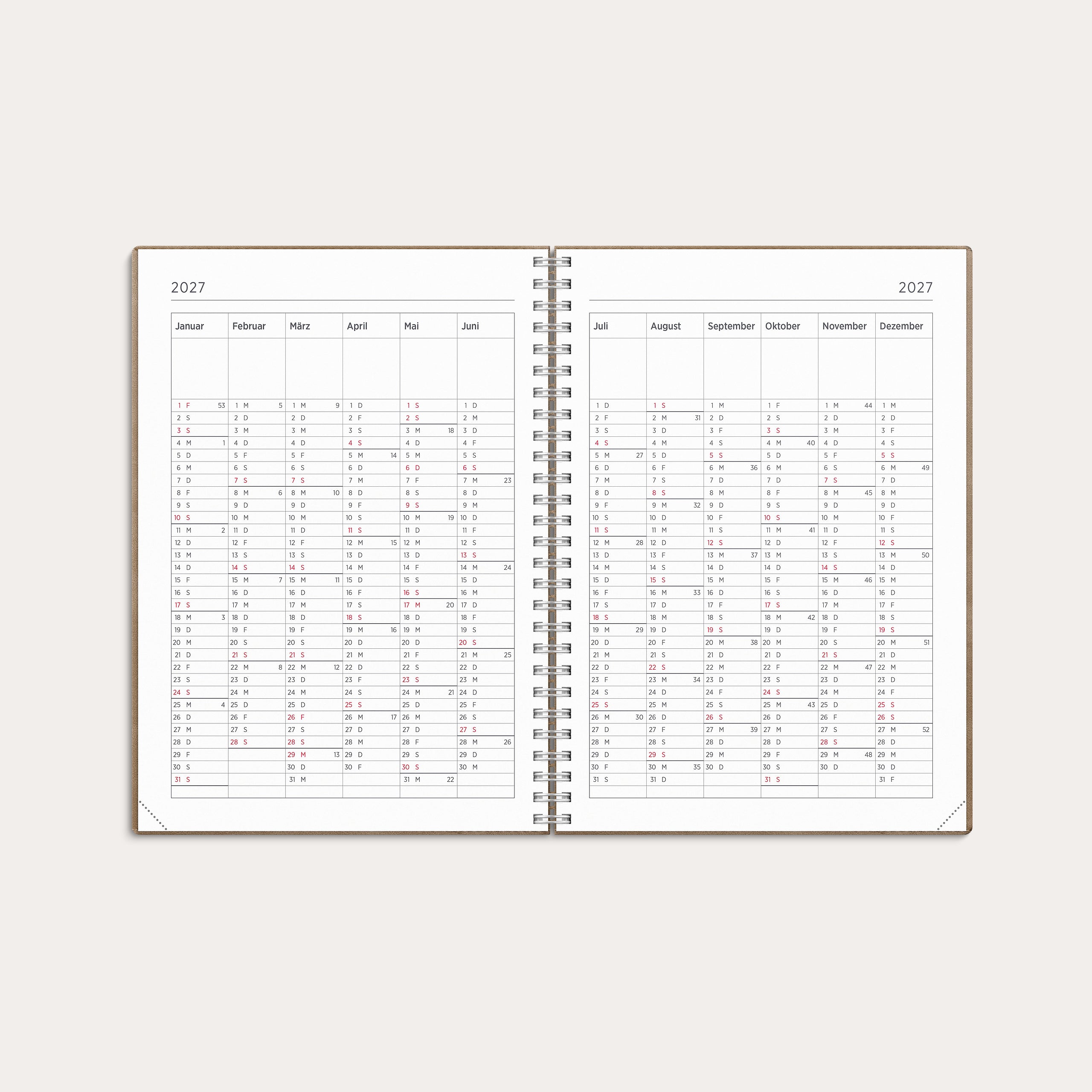 Kalender 26/27 Senator A5 Twist Braun – detail view