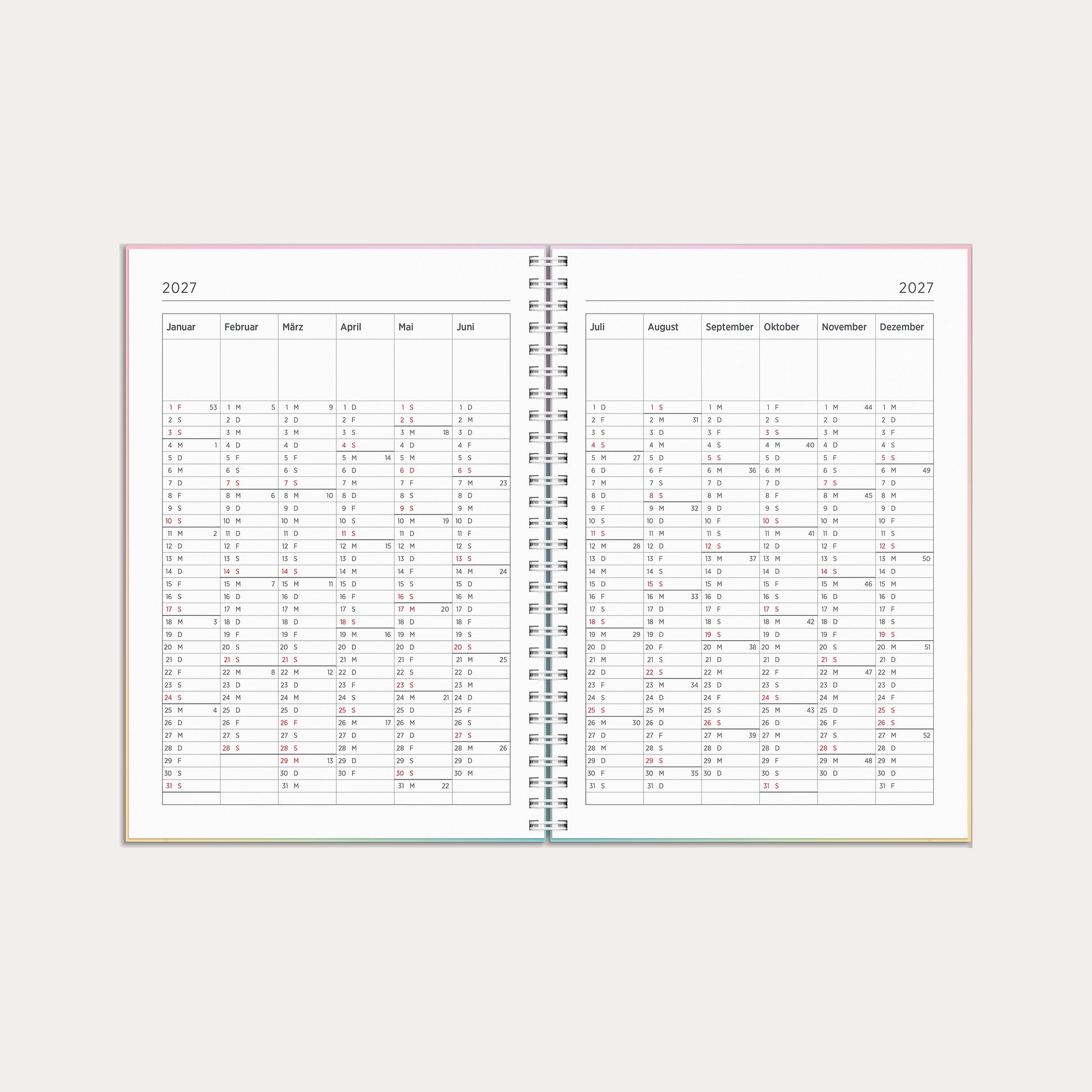 Kalender 26/27 Senator A5 Regenbogen – detail view