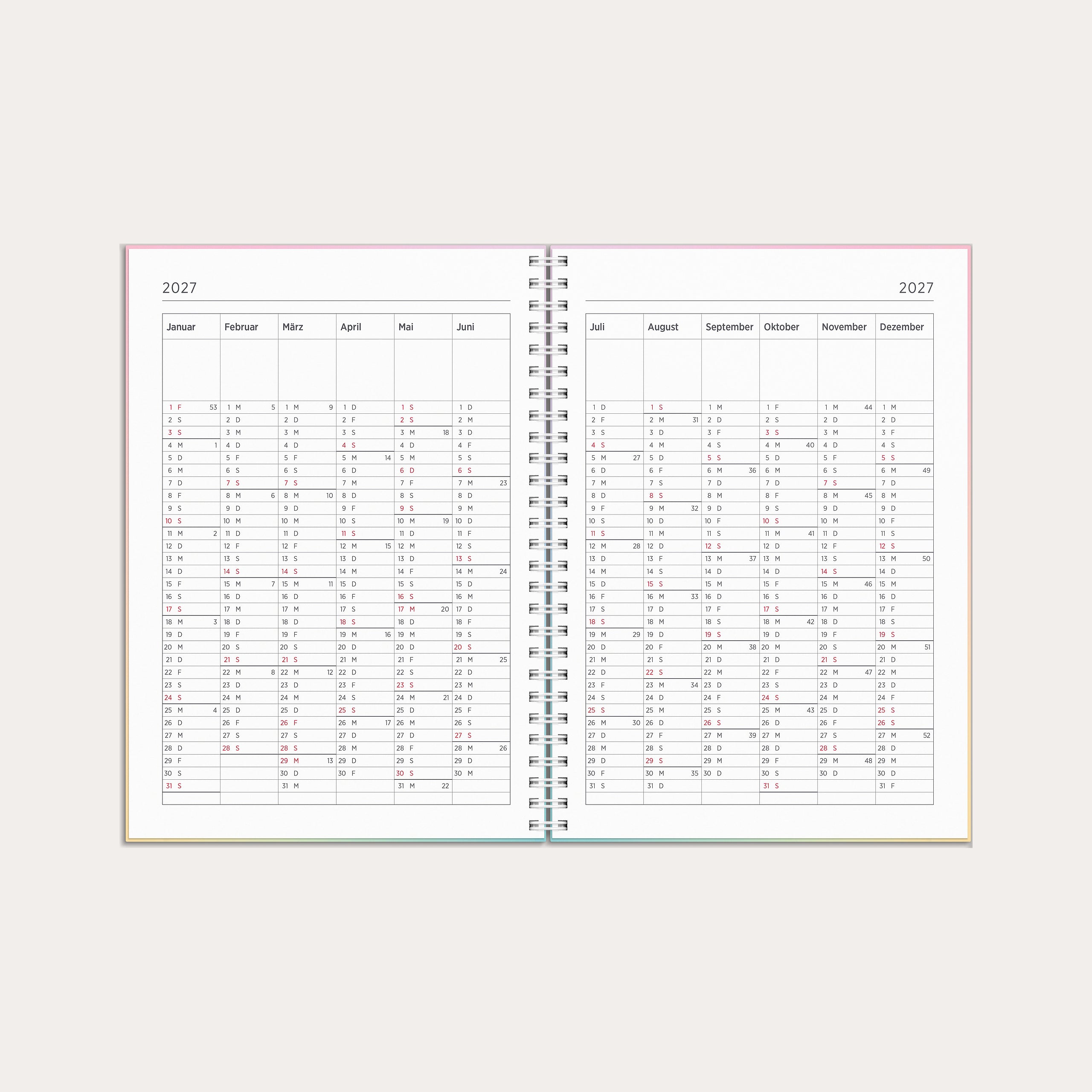 Kalender 26/27 Senator A5 Regenbogen – detail view