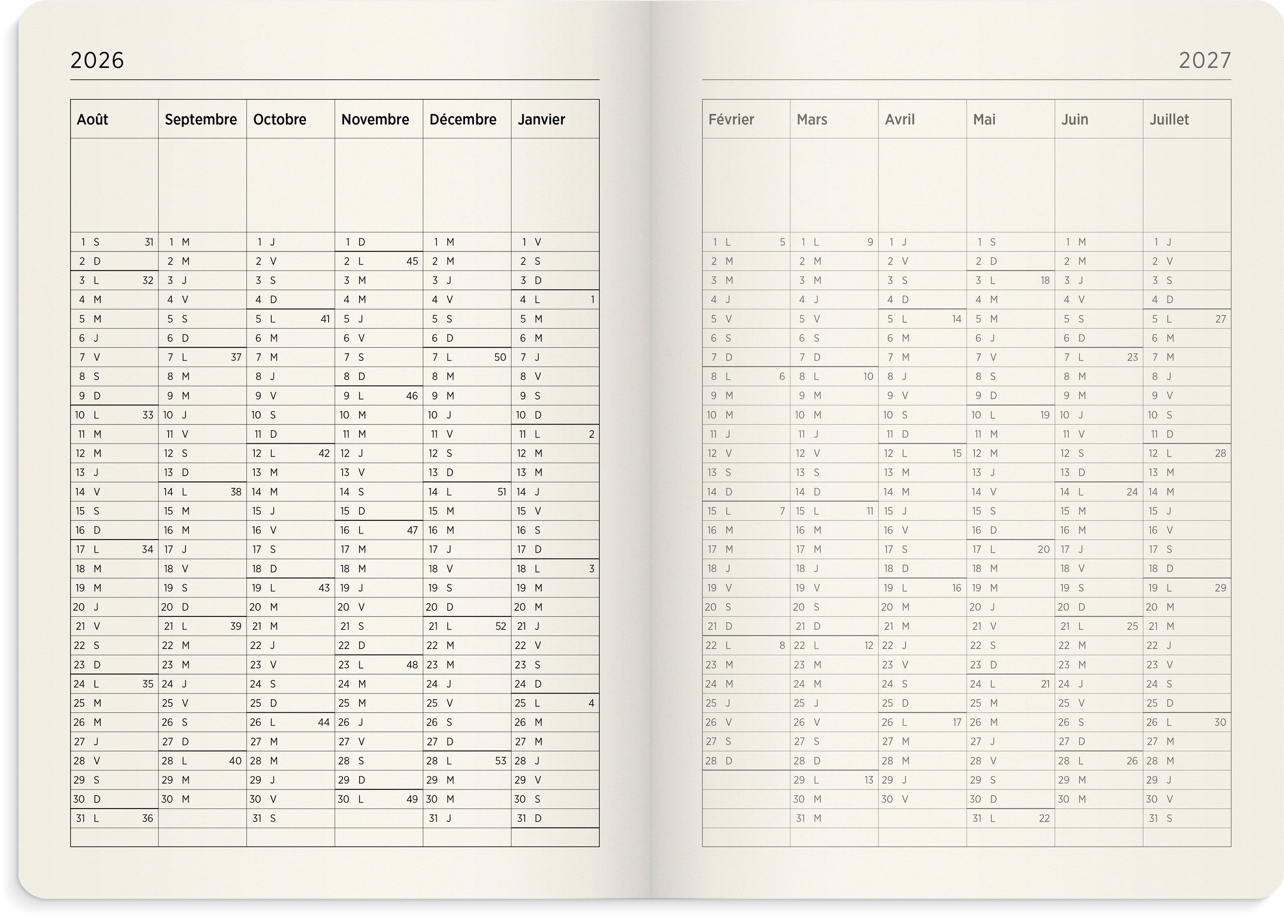 Calendrier 26/27 Senator A5 Forma Deluxe Marron