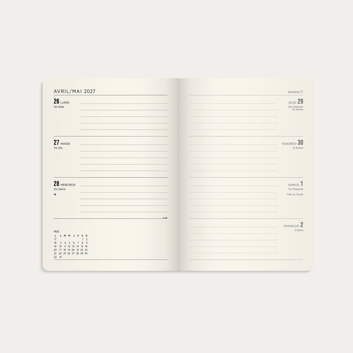 Agenda 26/27 Senator A5 Forma Deluxe Noir