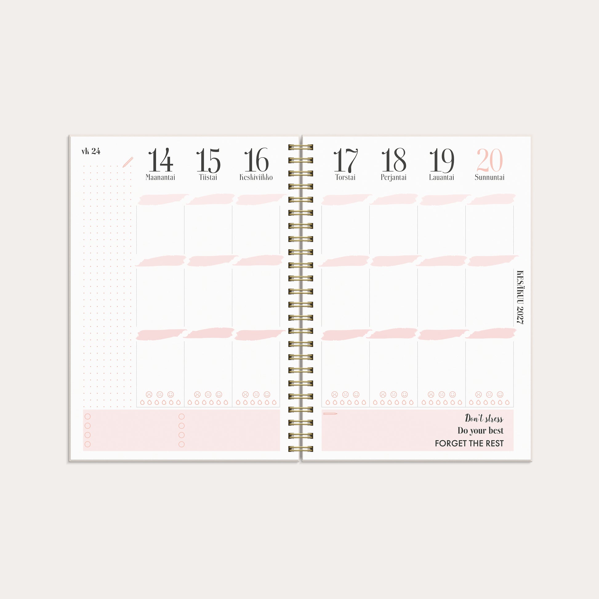 Life Planner Pink A5 26/27 – detail view