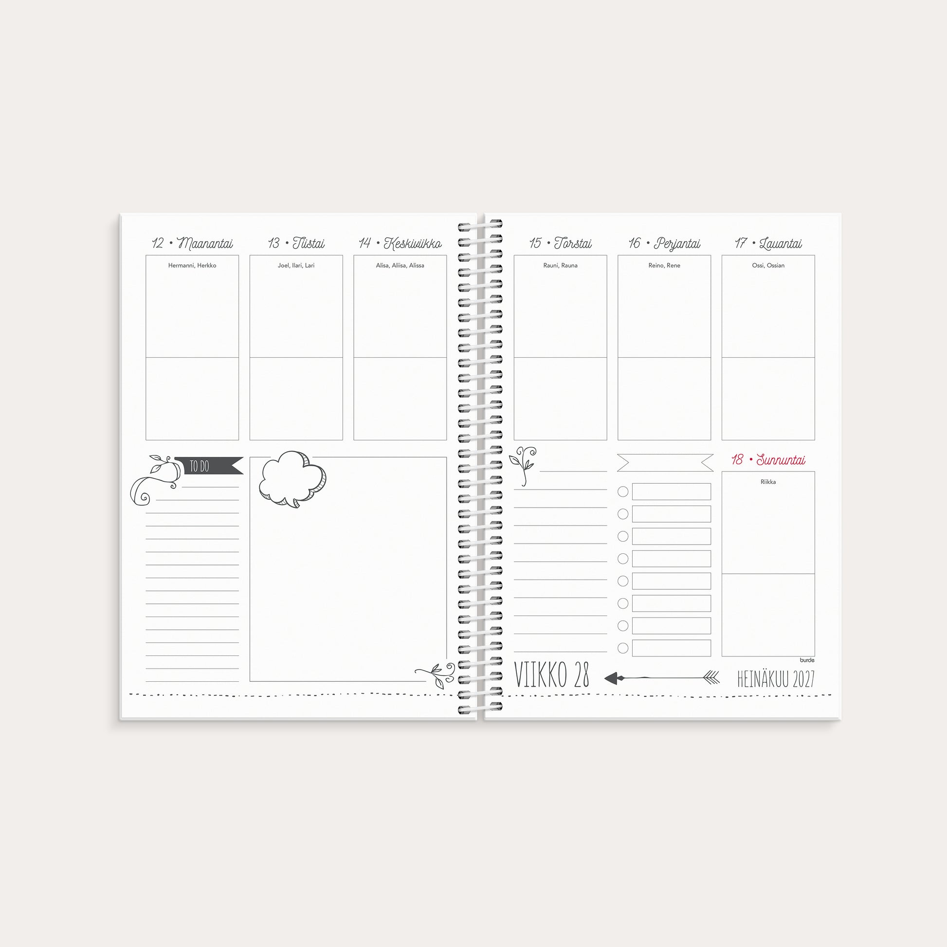 Kalenteri Scribble A5 26/27 – detail view